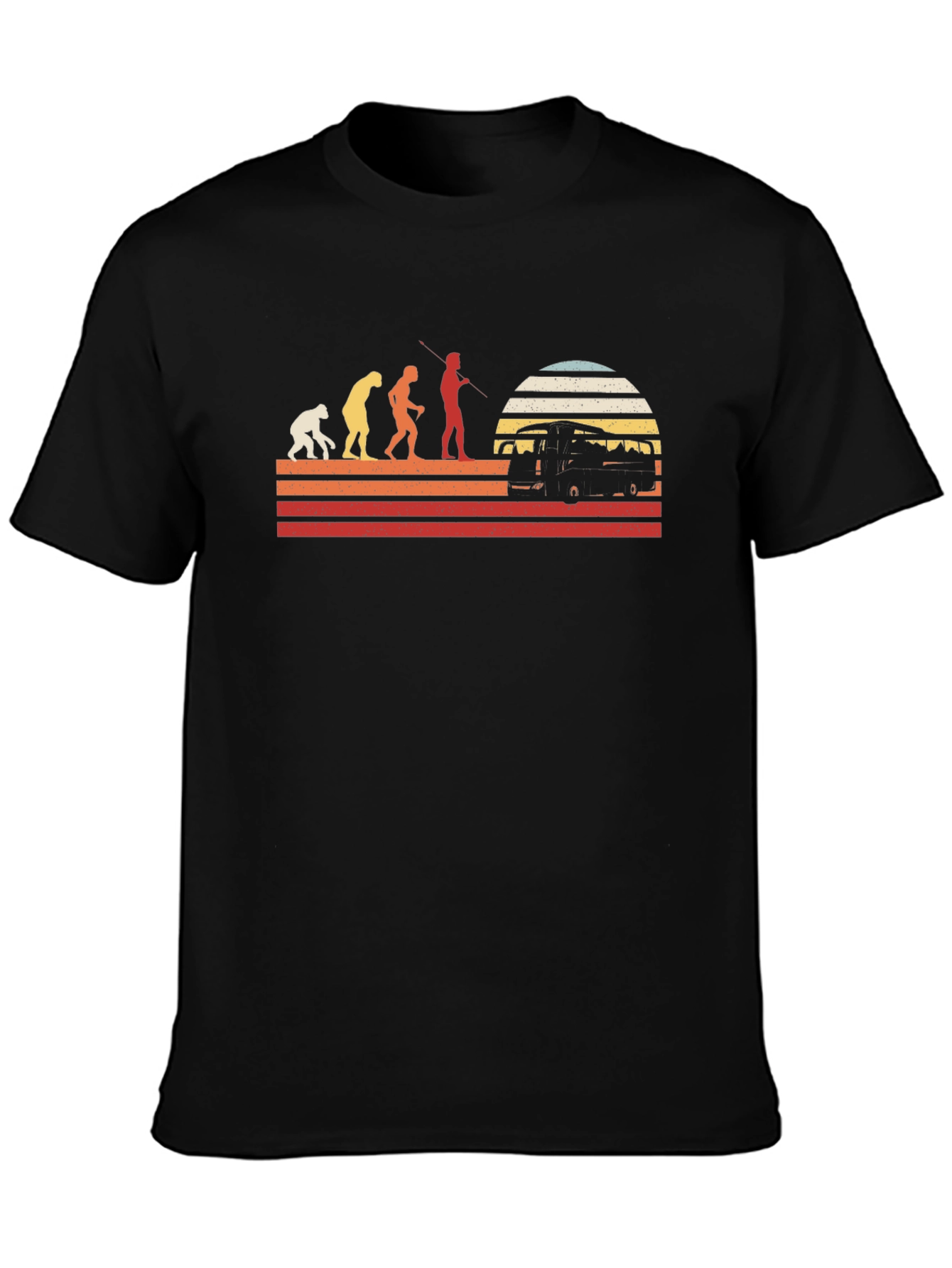 Black Retro Evolution Van Life T-Shirt view 3