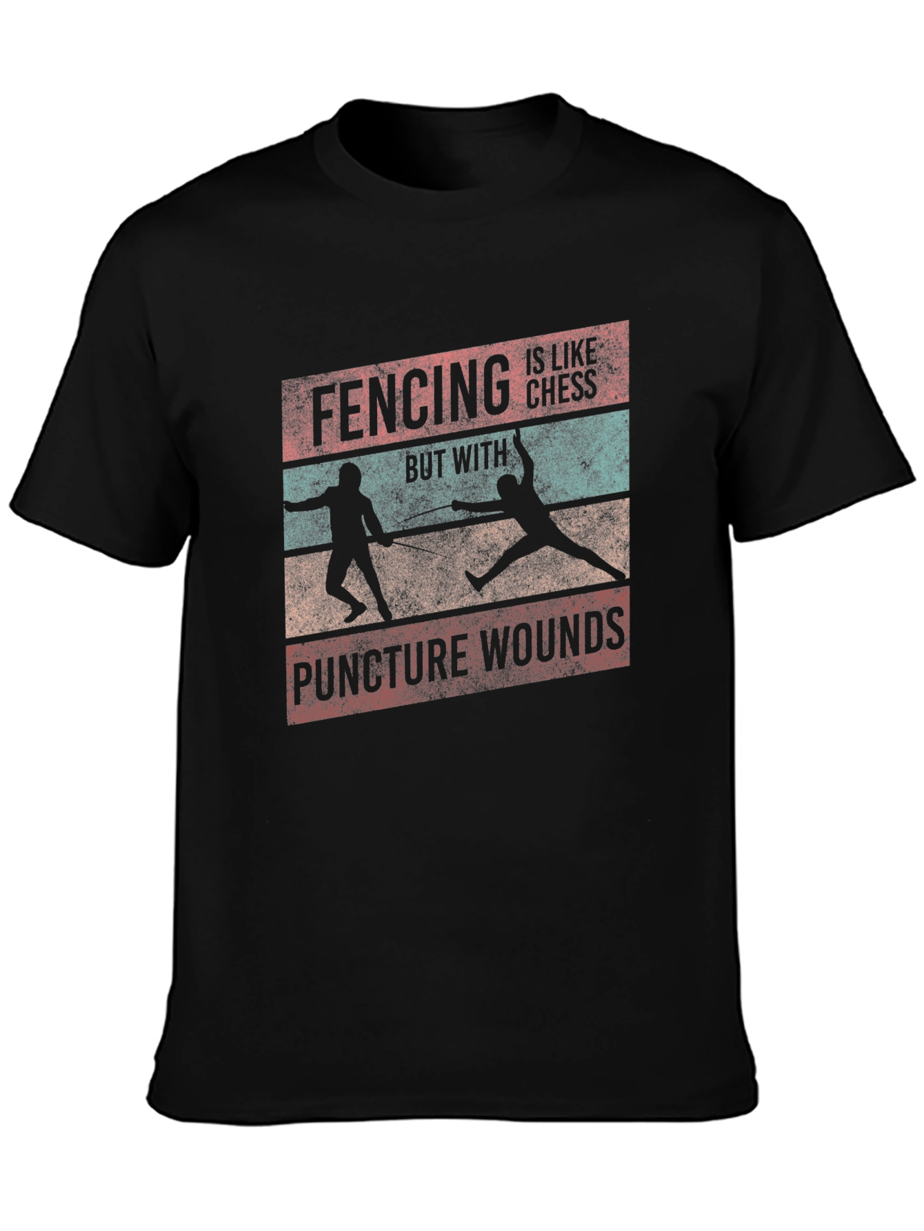 Black Fencing is Like Chess T-Shirt view 3