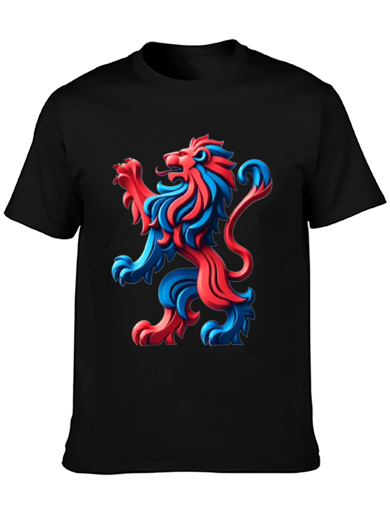 Black Bold Lion Graphic Tee - Black Cotton T-Shirt view 3