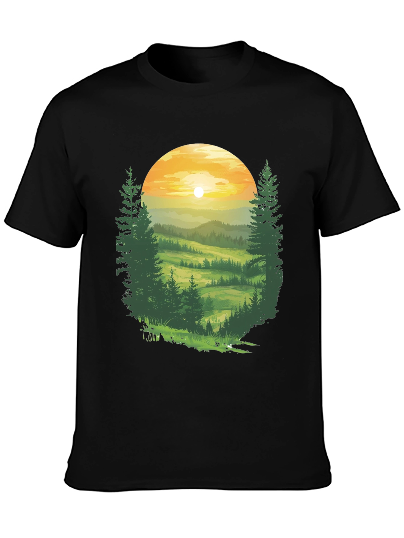 Black Nature Vista Black T-Shirt view 3