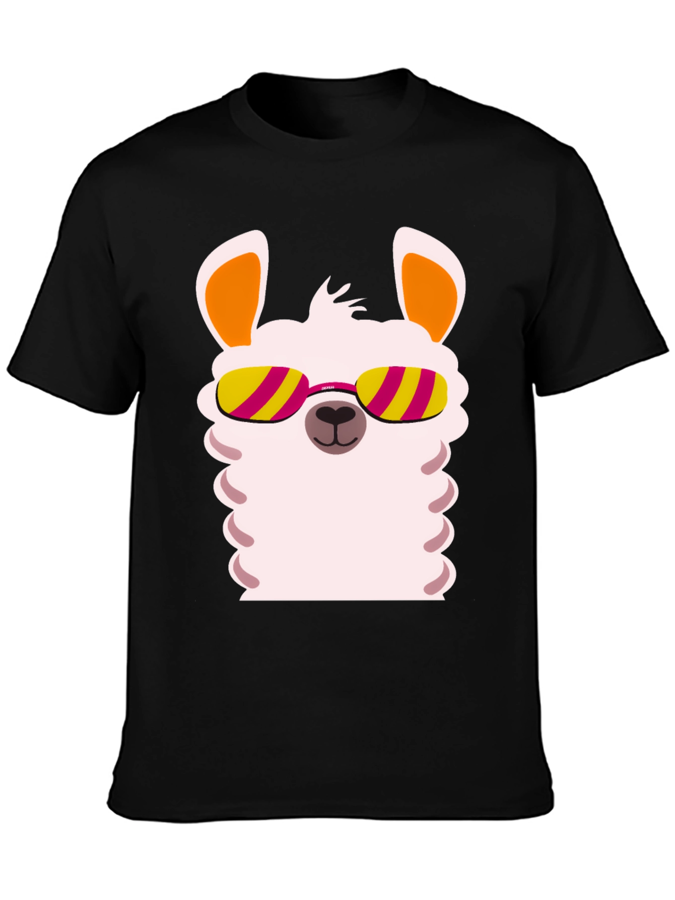 Black Cool Llama Graphic Tee - Black view 3
