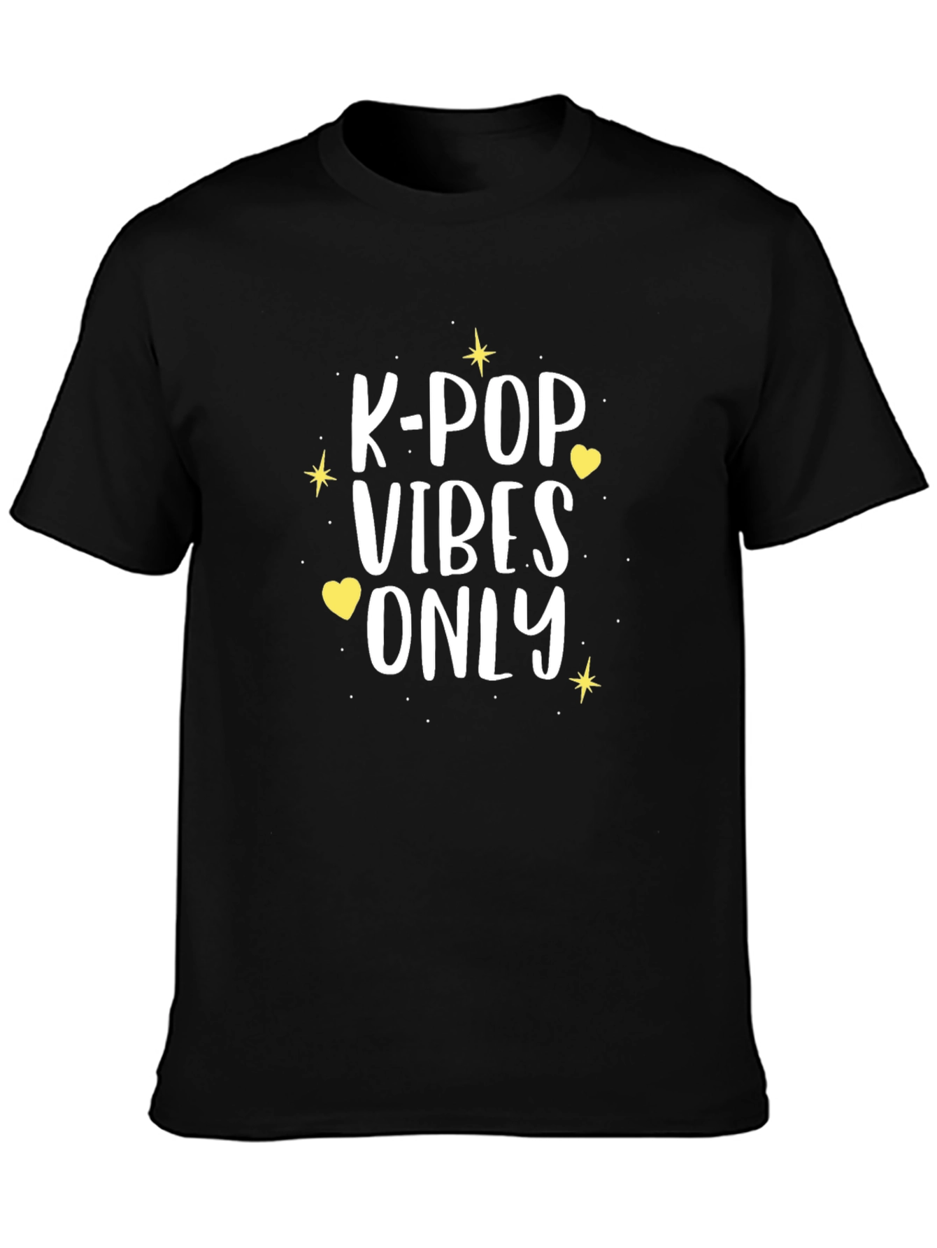 Black K-Pop Vibes Only Black Graphic Tee view 3