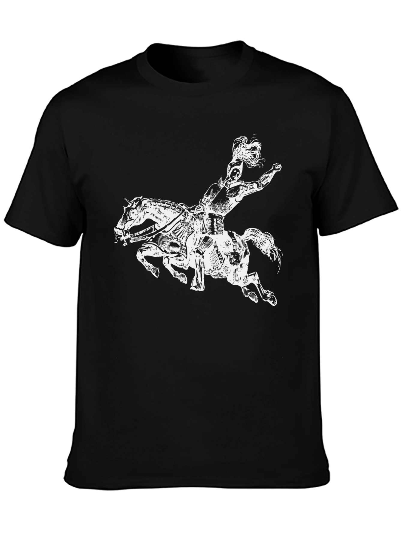 Black Centaur Graphic Tee - Black Cotton T-Shirt view 3
