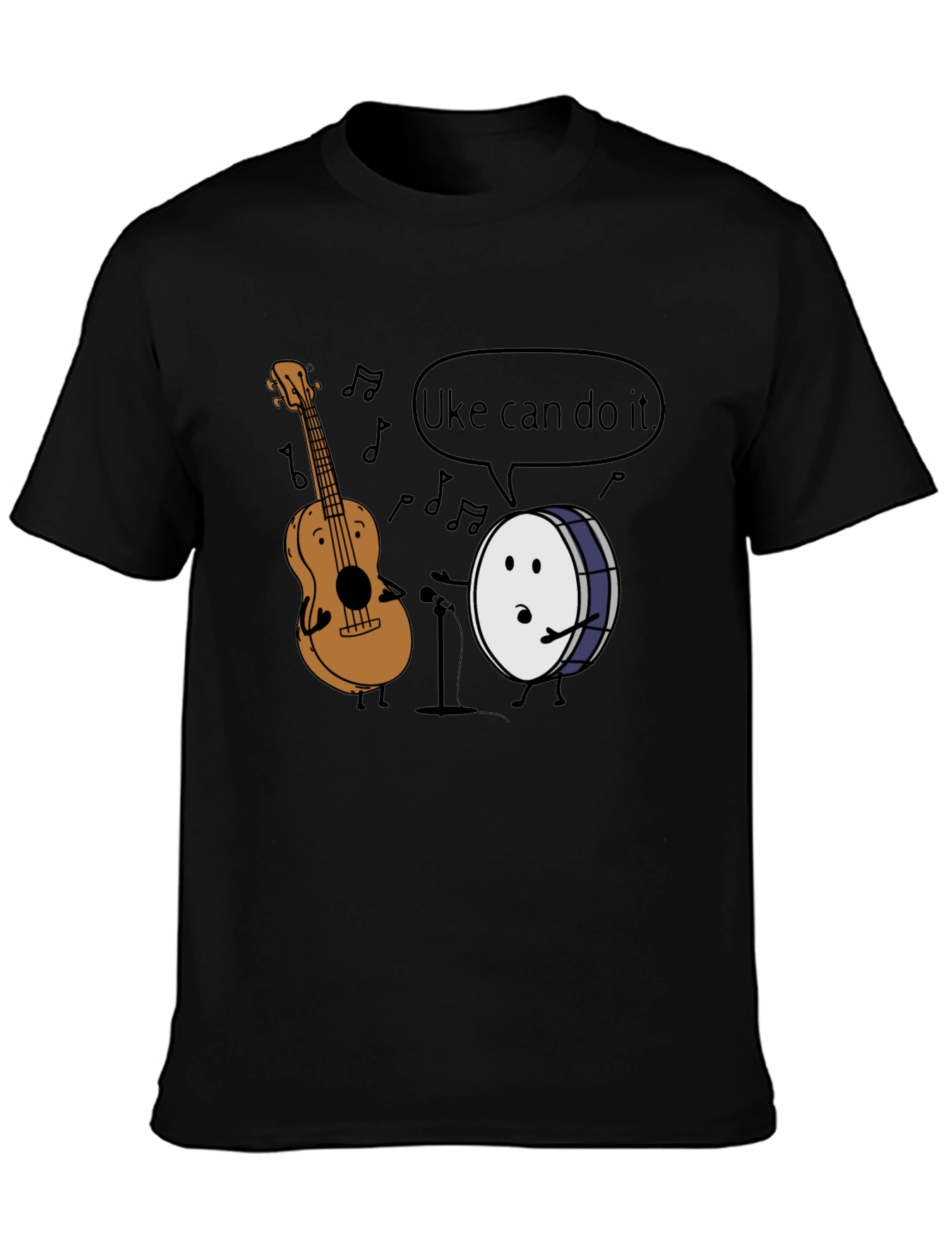 Black Uke Can Do It T-Shirt: Music Pun Tee view 3