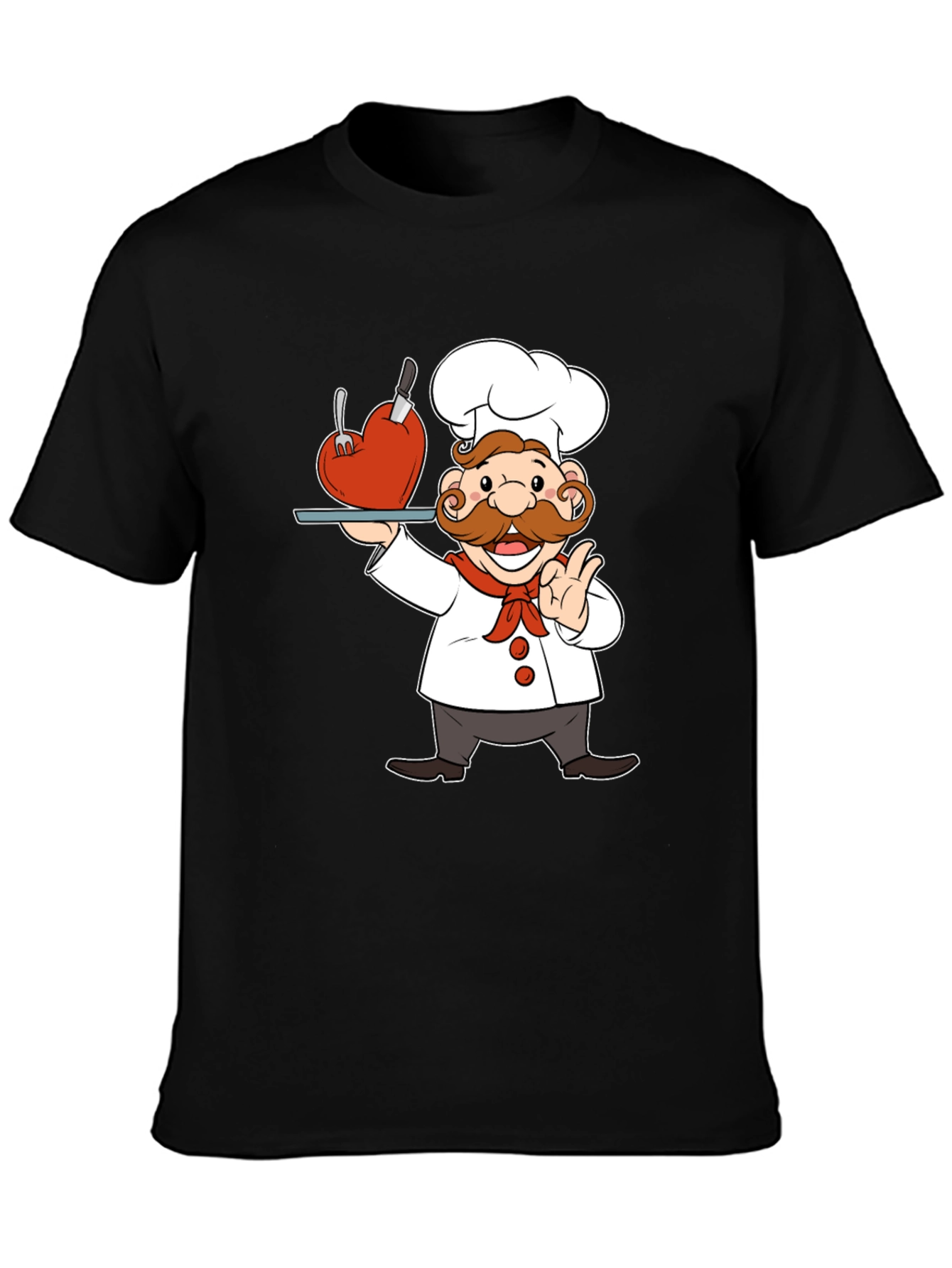Black Chef with Heart T-Shirt view 3
