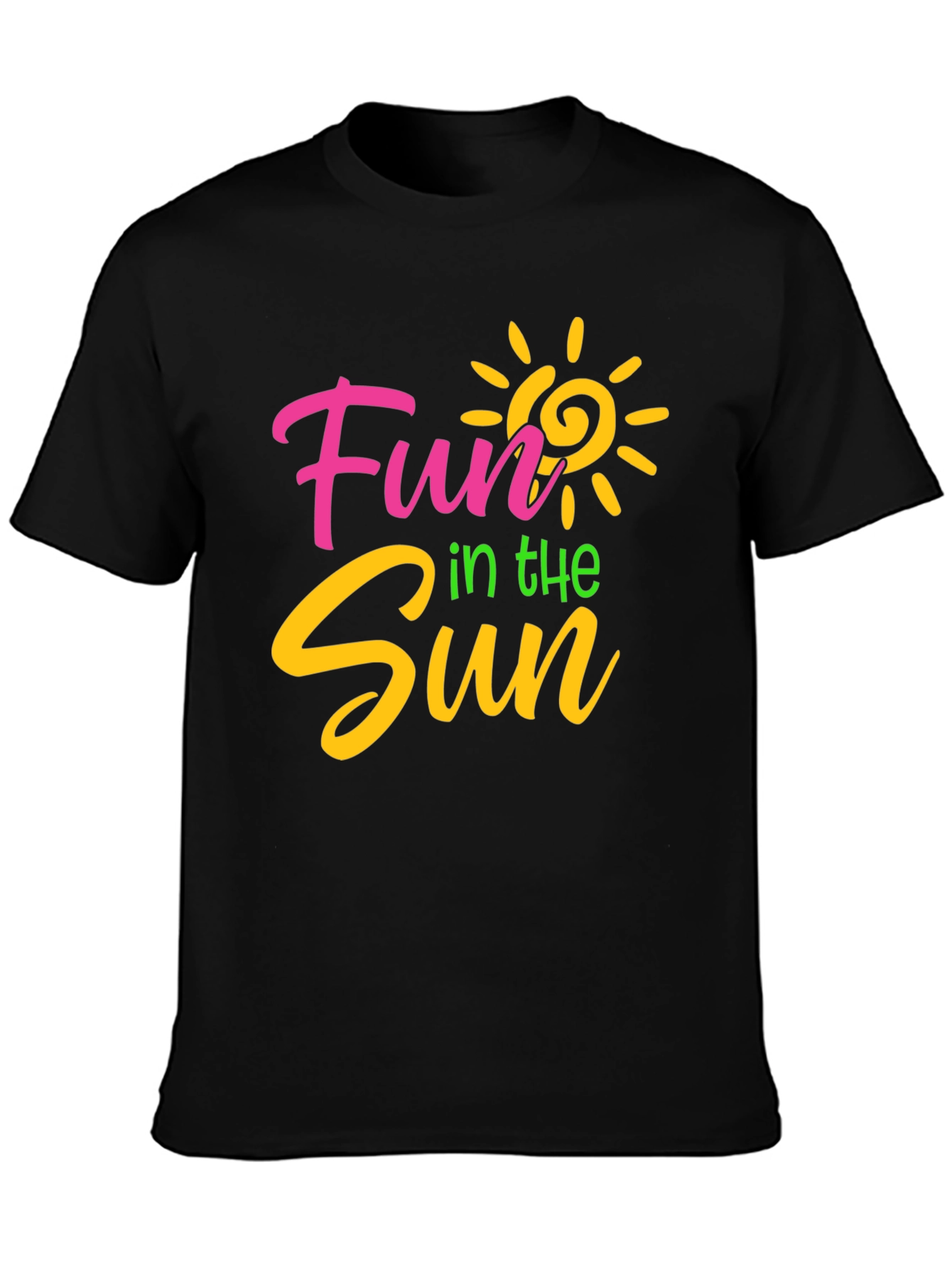 Black Fun in the Sun Graphic Tee - Black Cotton Blend view 3
