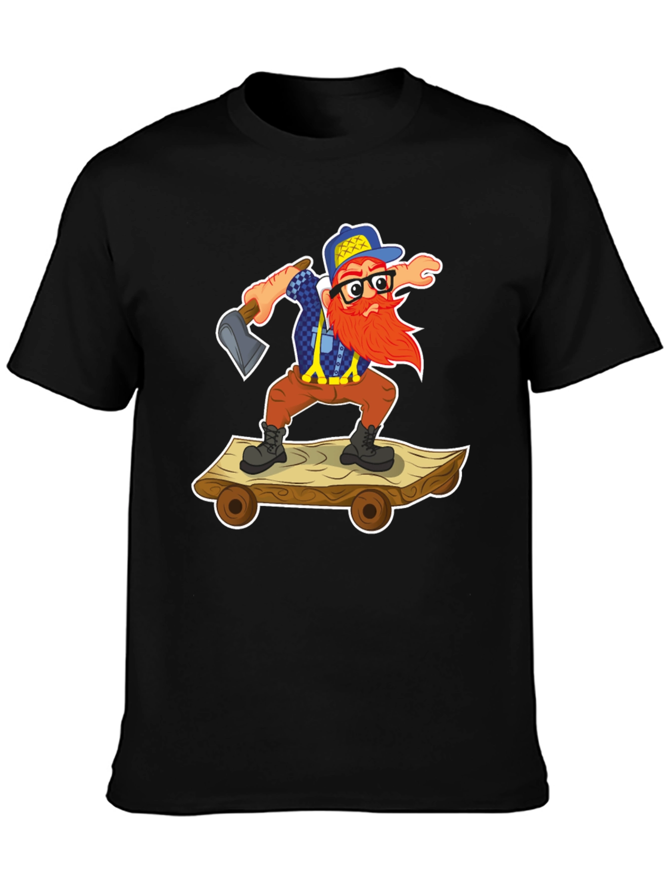 Black Lumberjack Skateboard T-Shirt view 3