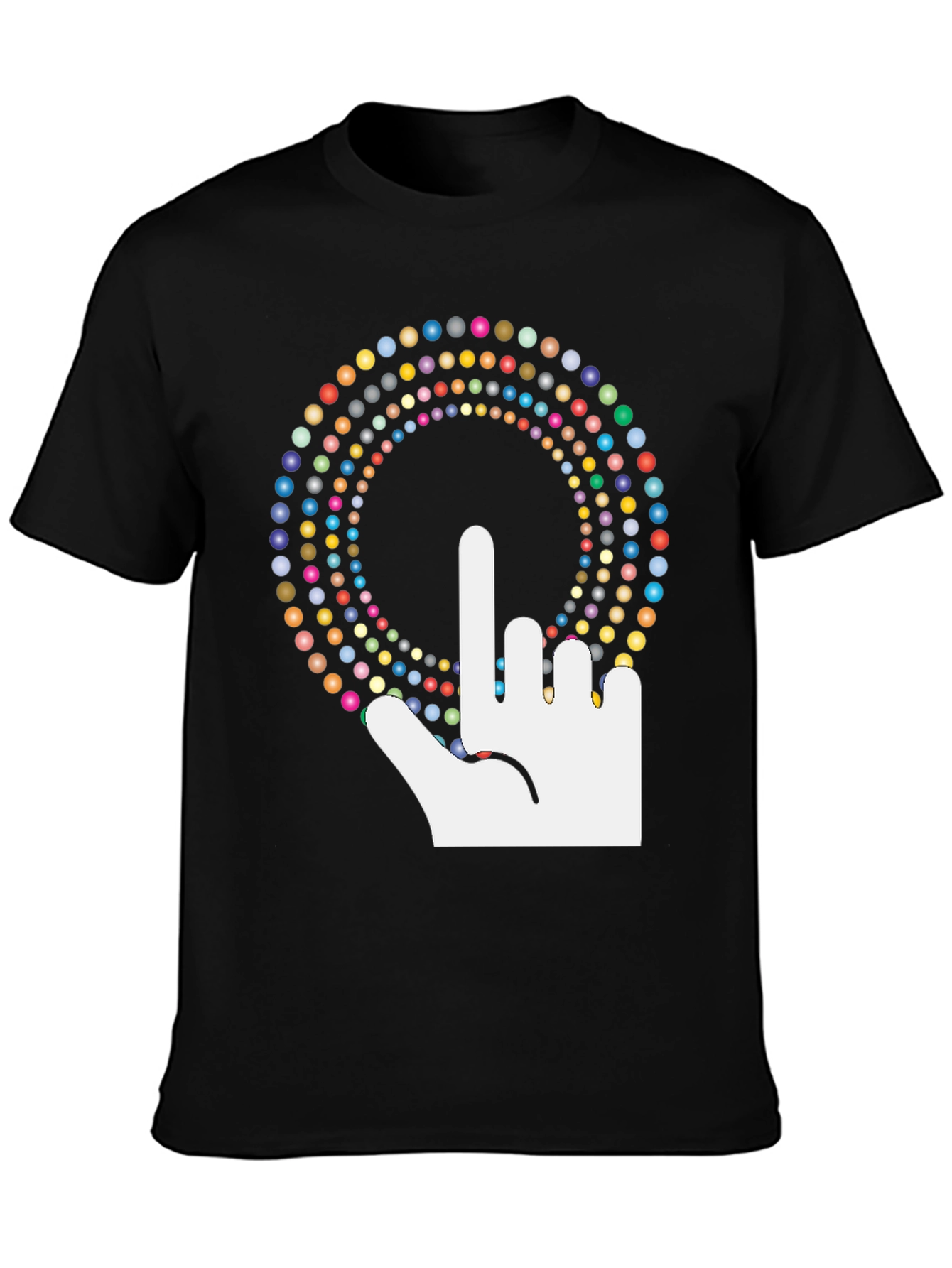 Black Novelty Graphic Tee - Finger Design view 3