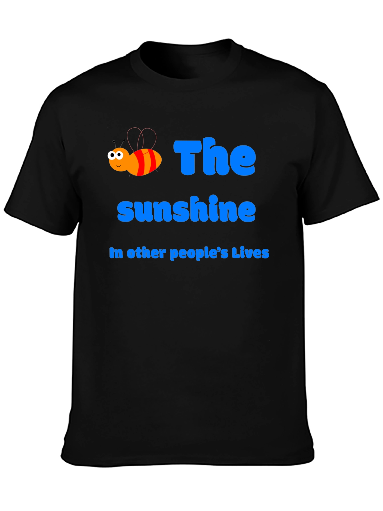 Black Sunshine Bee Graphic Tee - Positive Vibes T-Shirt view 3