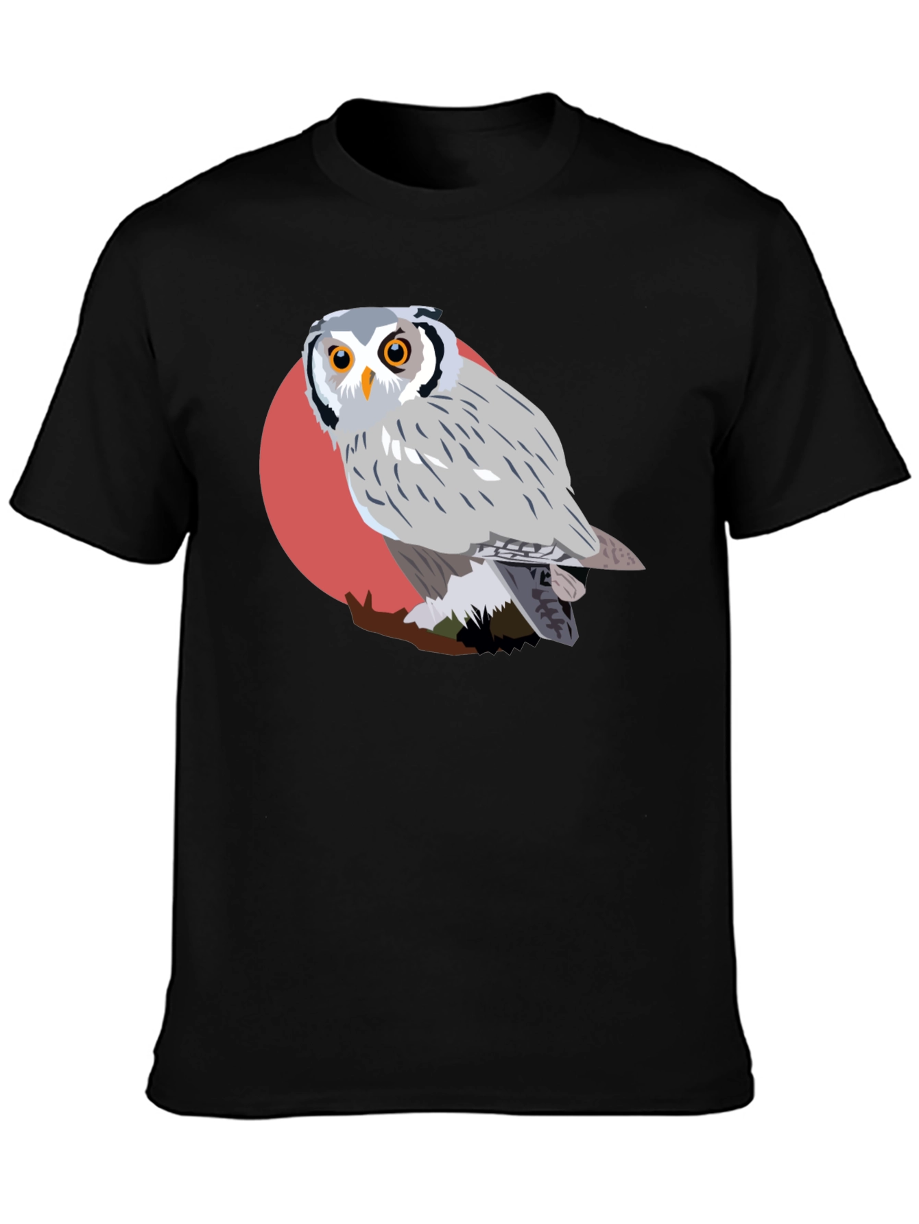 Black Owl Graphic Tee - Unique Bird Design view 3