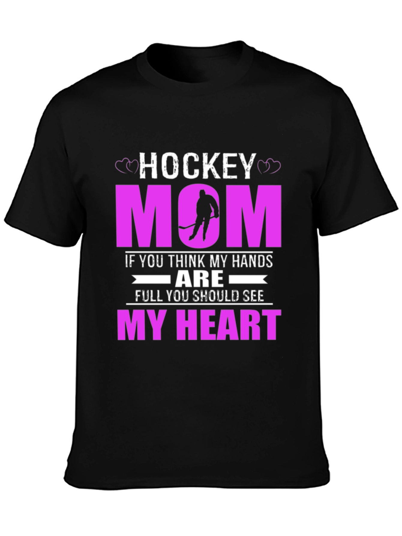 Black Hockey Mom T-Shirt - Show Your Pride! view 3
