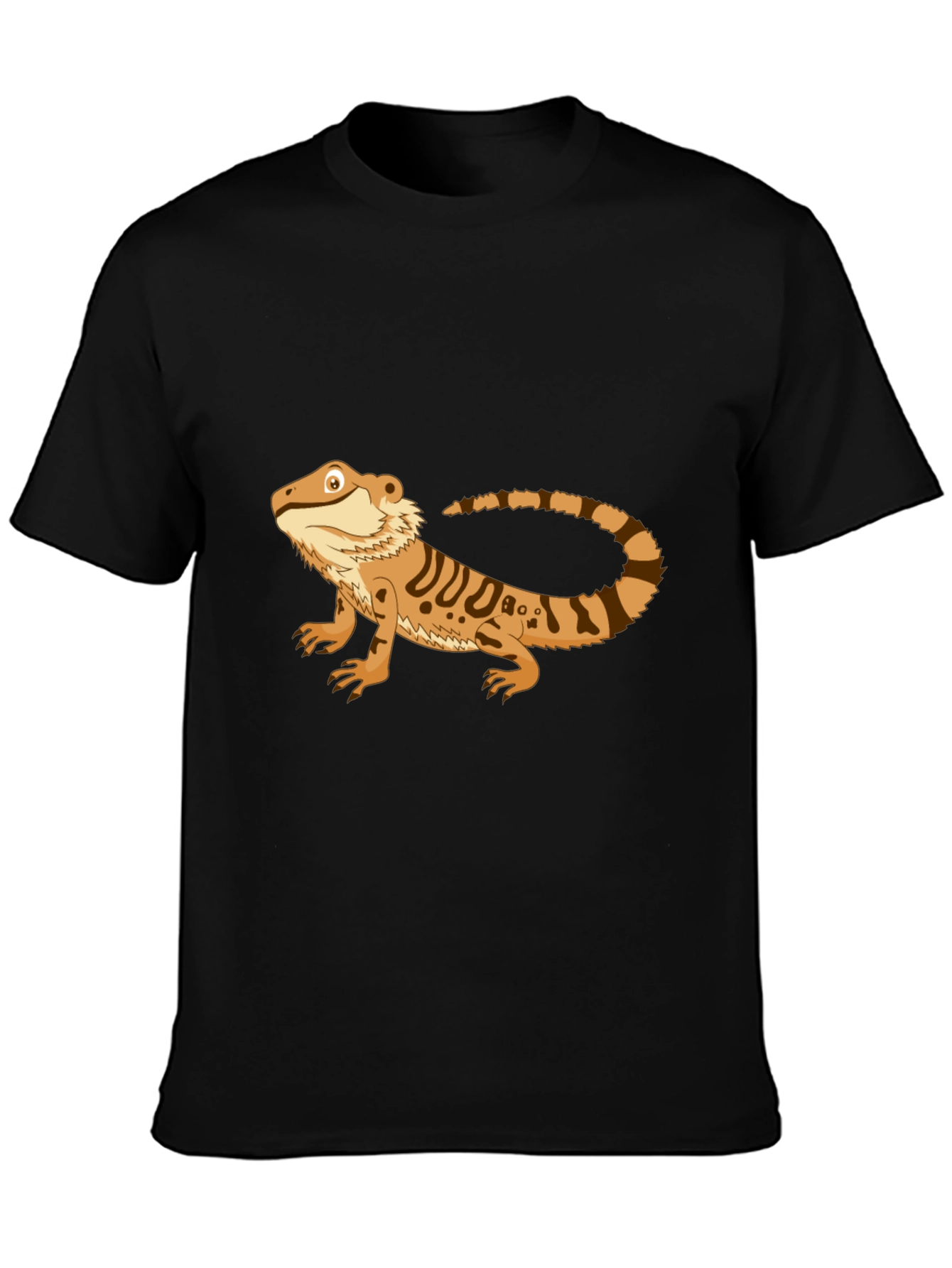 Black Bearded Dragon Graphic Tee - Men's Black T-Shirt view 3