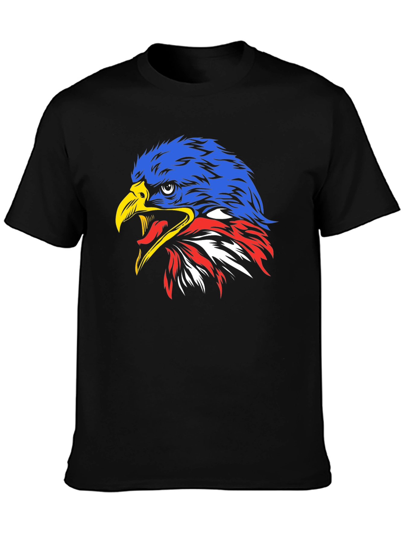 Black Eagle Head Graphic Print Tee - Patriotic Style view 3