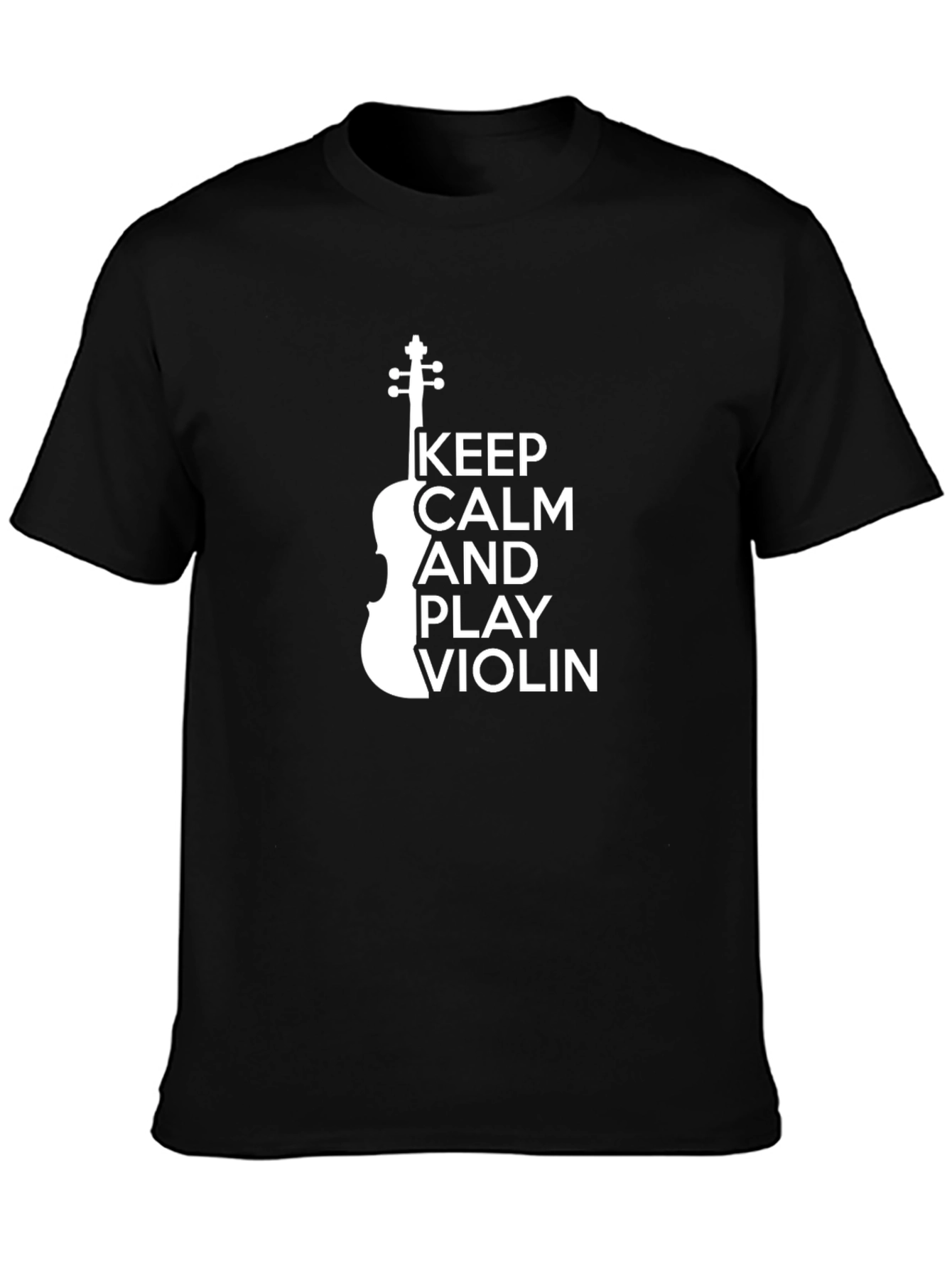 Black Keep Calm and Play Violin T-Shirt - Music Lover Tee view 3