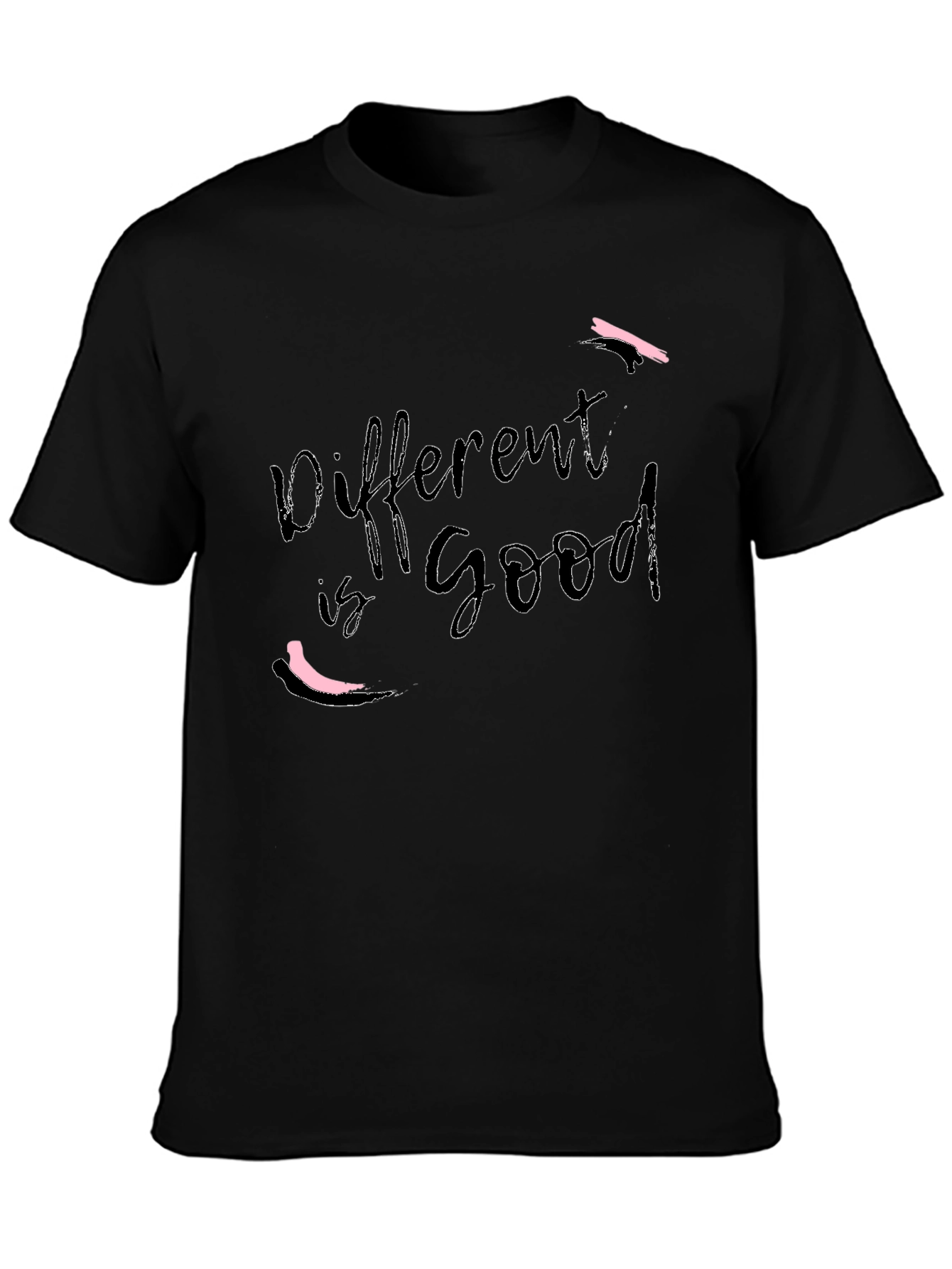 Black Different is Good Black Graphic Tee view 3