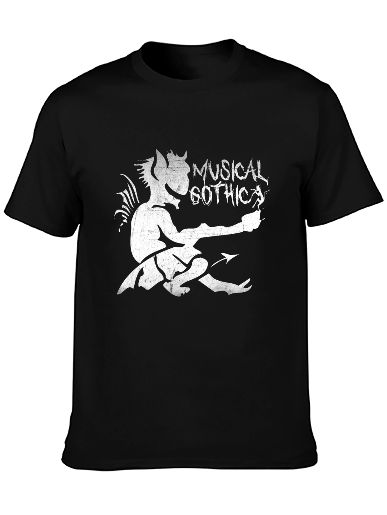 Black Musical Gothic T-Shirt - Devil Graphic Tee view 3