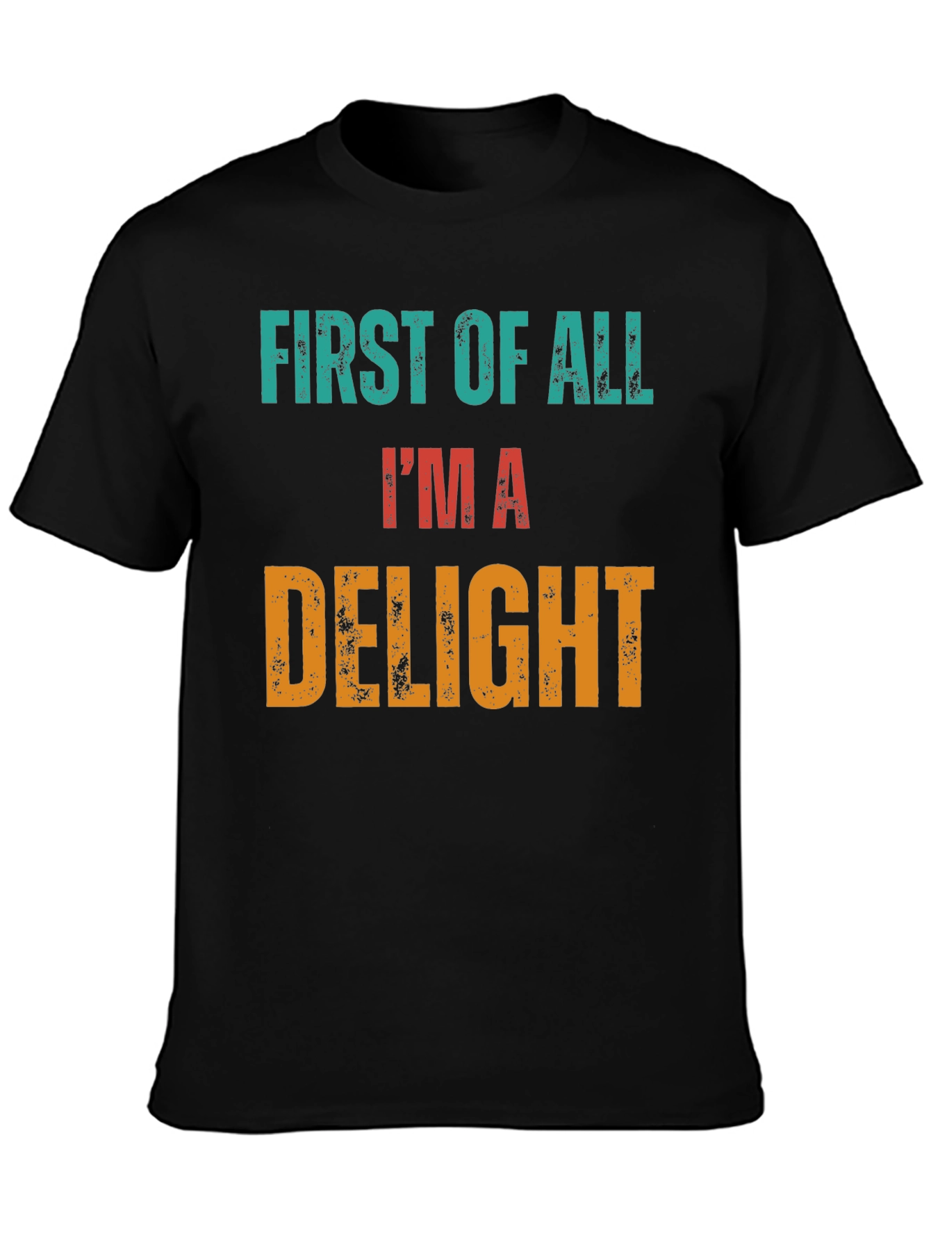 Black First Of All I'm A Delight Novelty Tee view 3