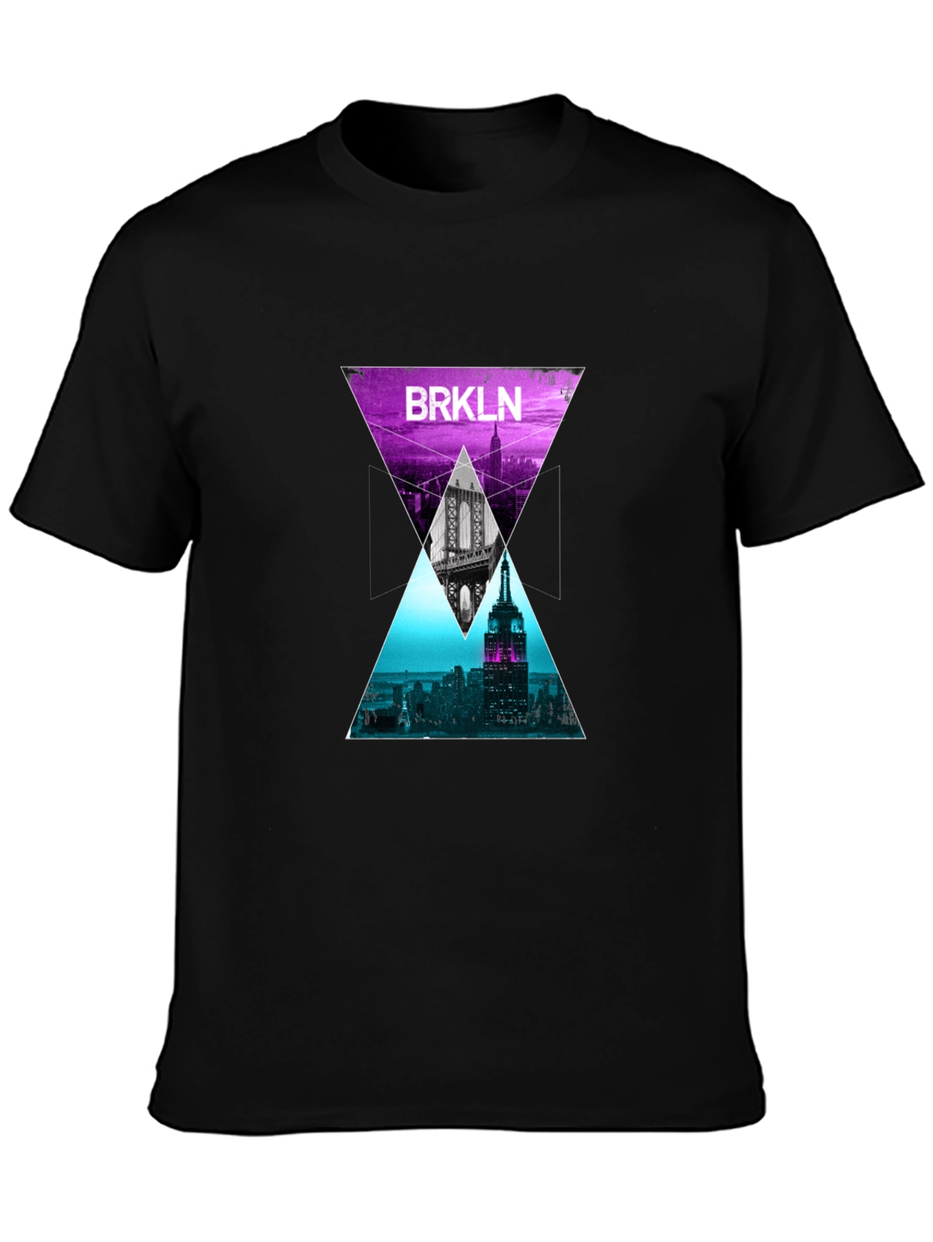 Black BRKLN Graphic Tee - Retro Cityscape T-Shirt view 3