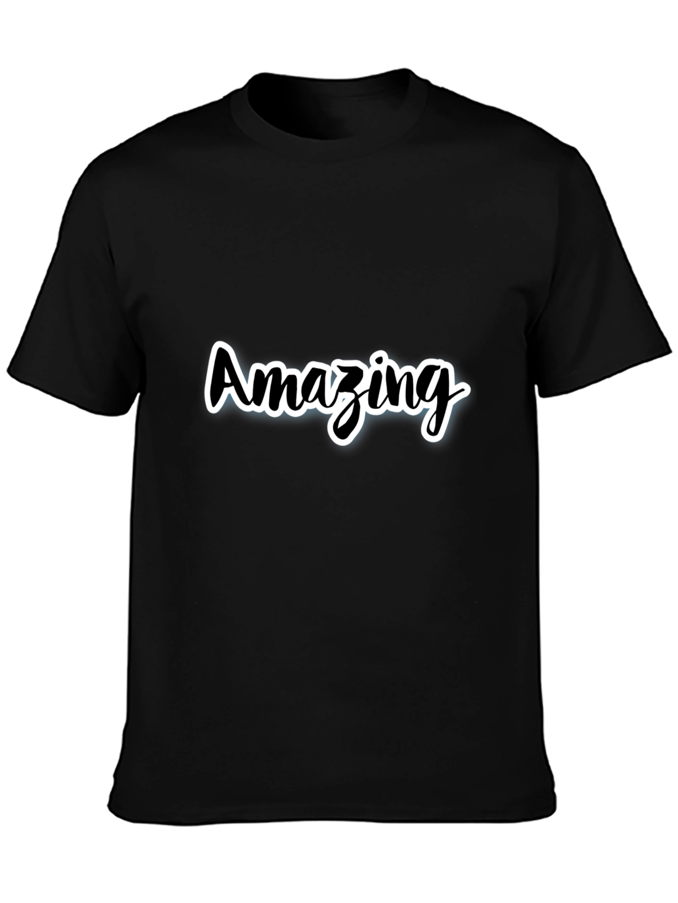 Black Amazing Black Cotton Blend Graphic Tee view 3