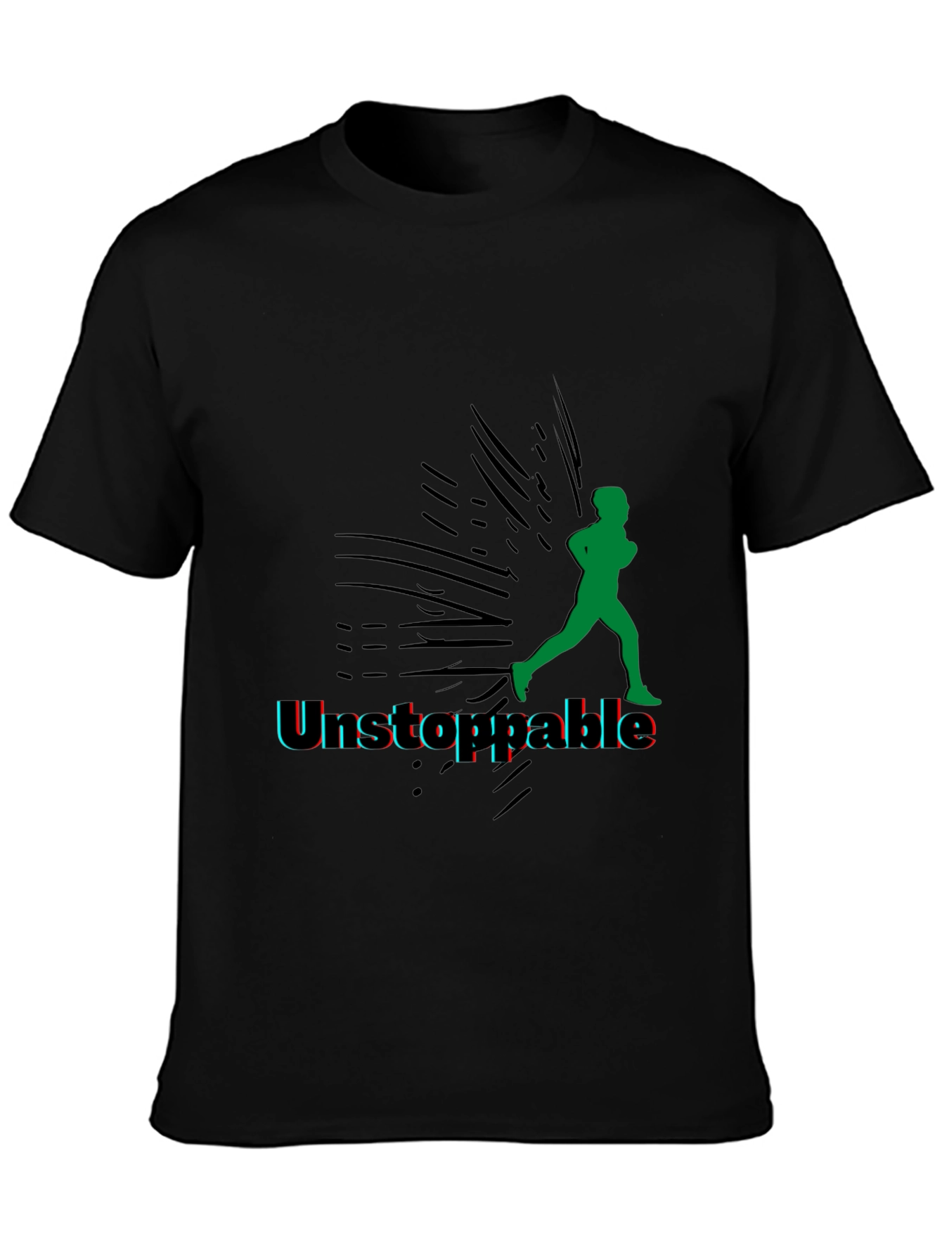 Black Unstoppable Running Graphic Black Tee view 3