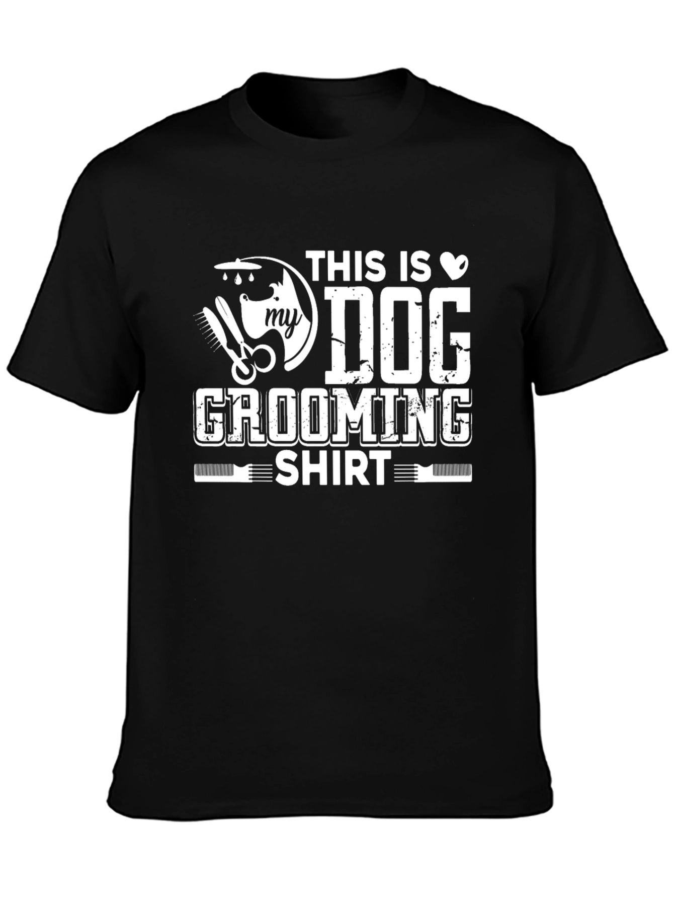 Black Dog Grooming T-Shirt for Animal Lovers view 3