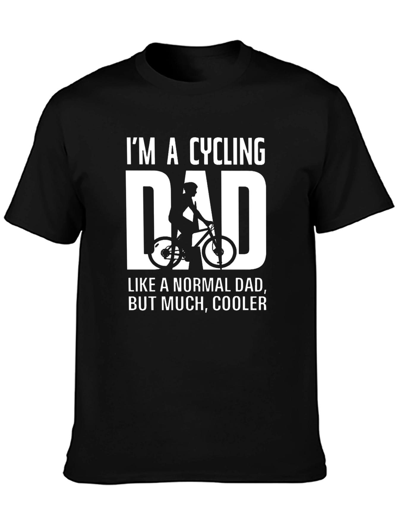 Black Cycling Dad T-Shirt - Cool Father's Day Gift view 3
