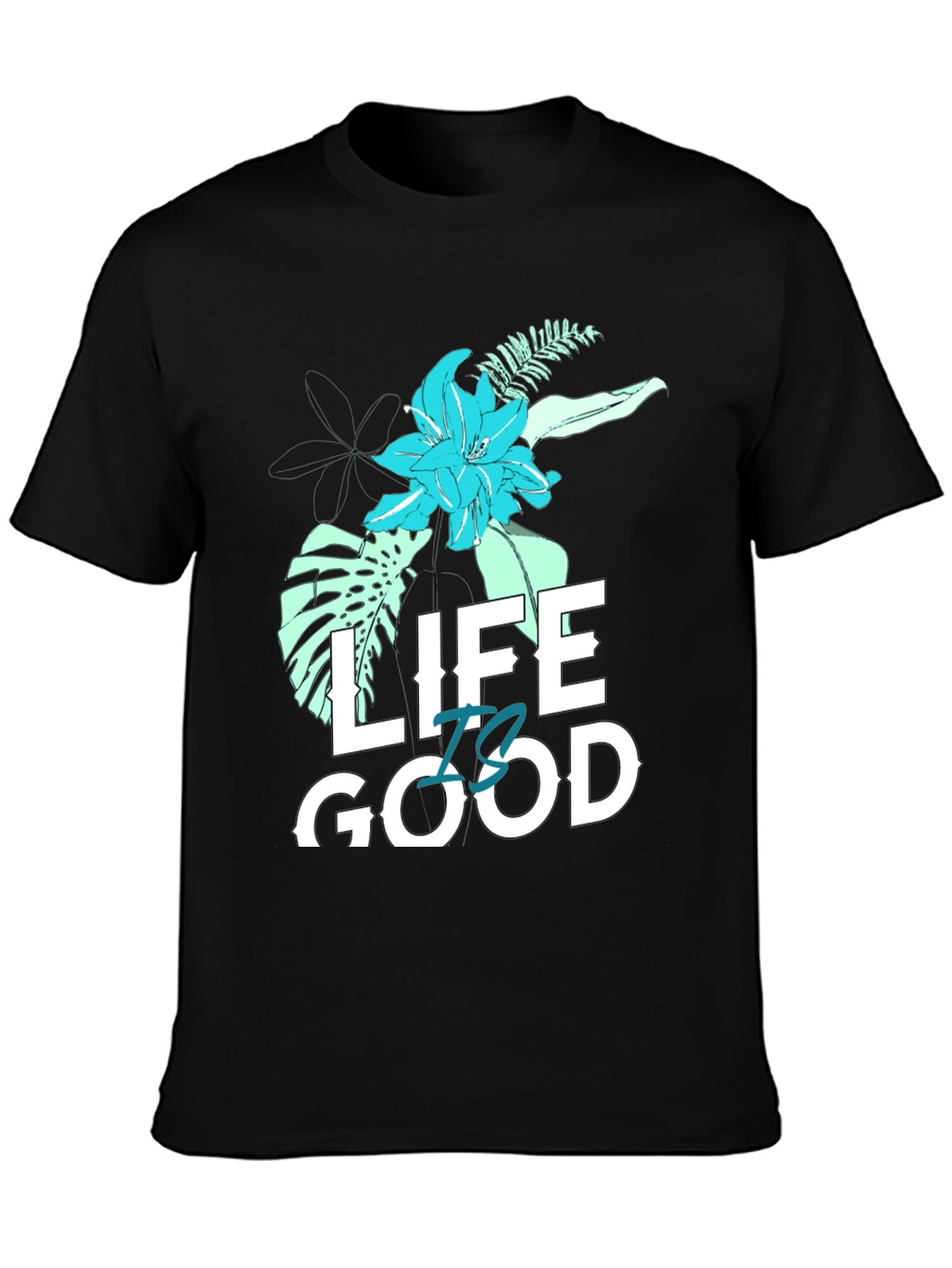 Black Life is Good Graphic T-Shirt - Black view 3