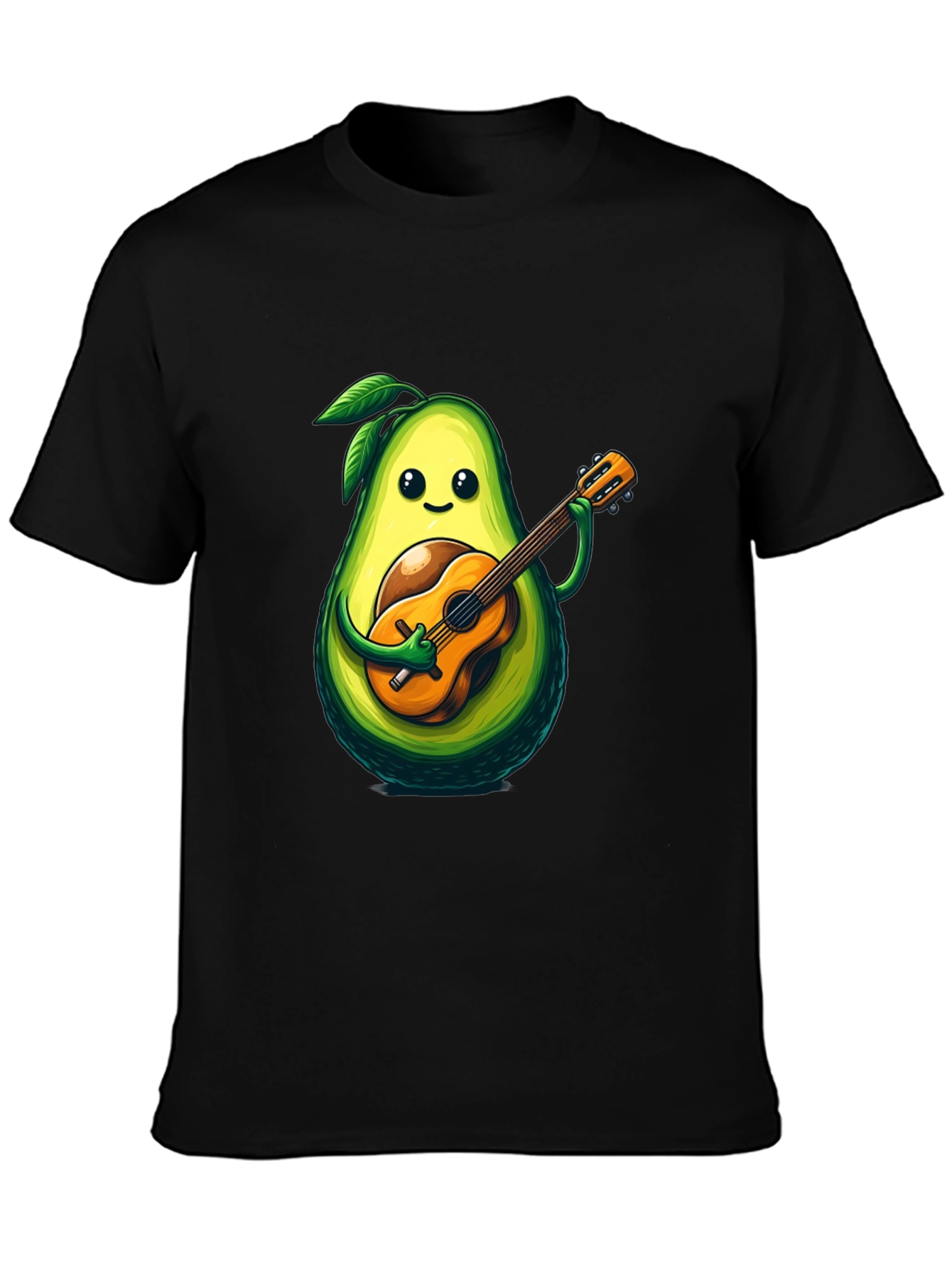 Black Avocado Guitar Player Graphic T-Shirt view 3