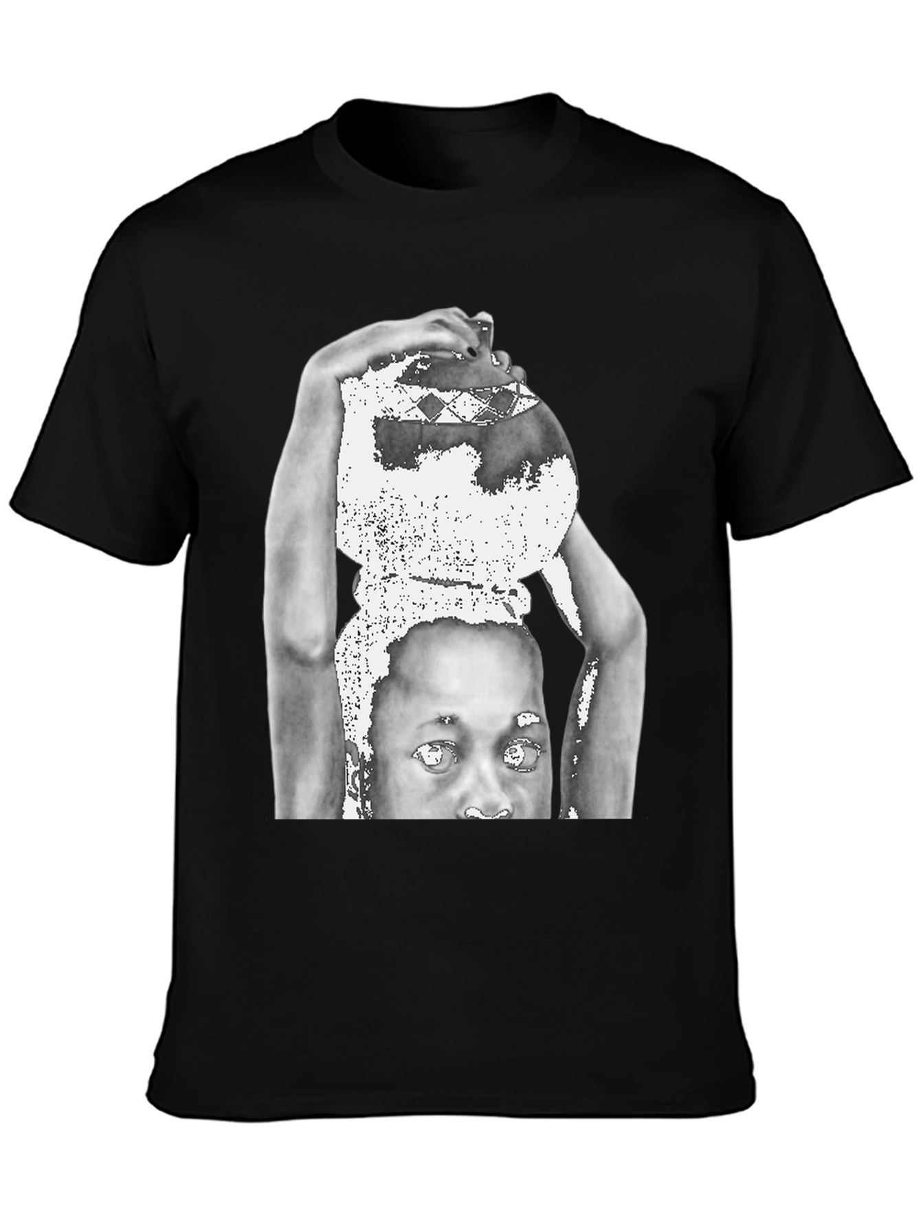 Black Graphic Print Black T-Shirt view 3