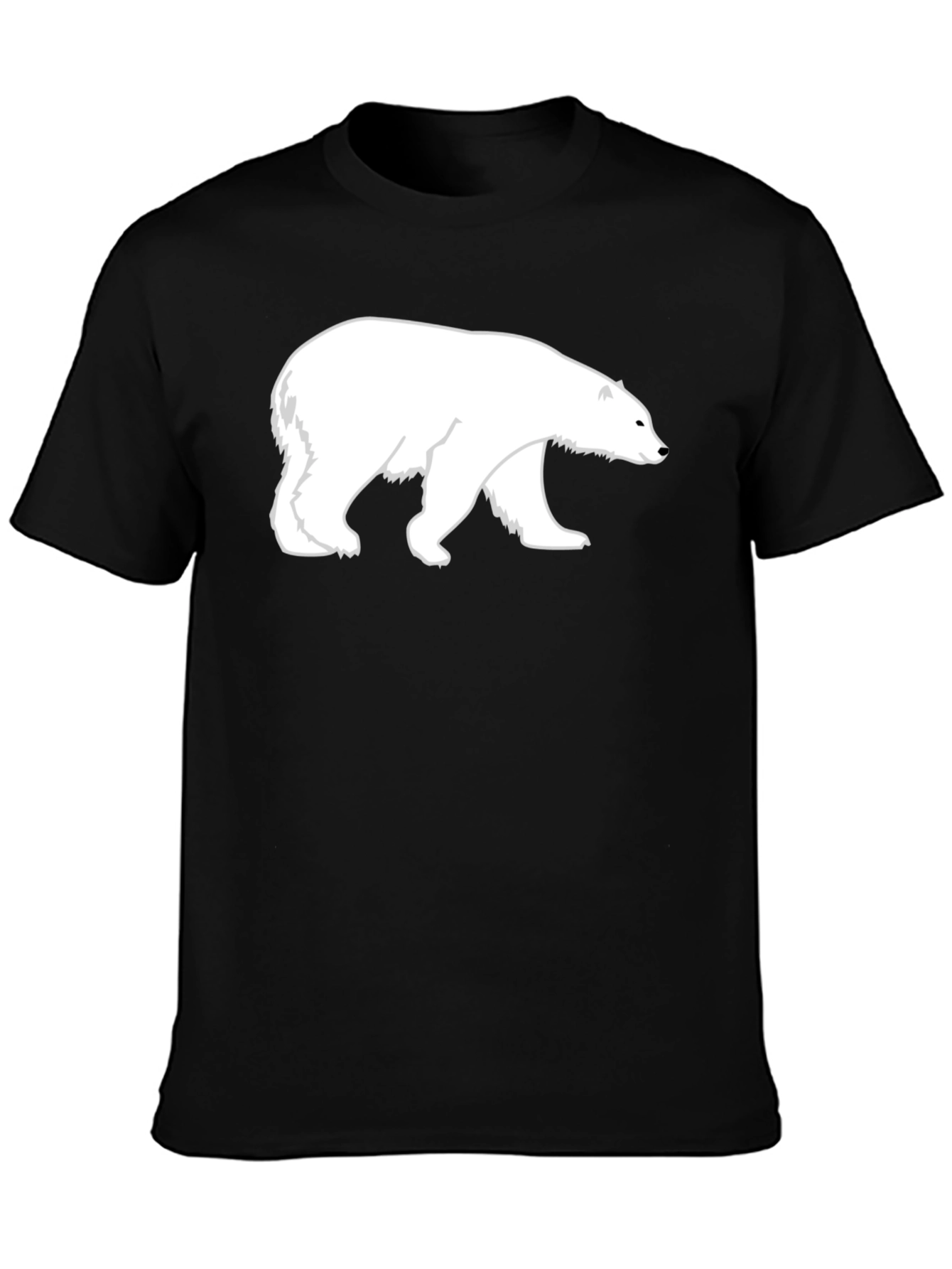 Black Polar Bear Graphic Print Black T-Shirt view 3