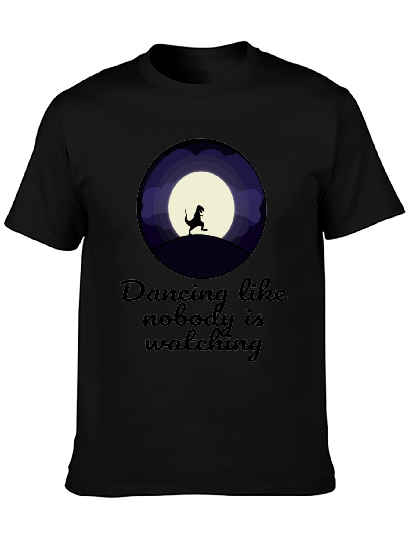 Black Dancing Dinosaur T-Shirt view 3