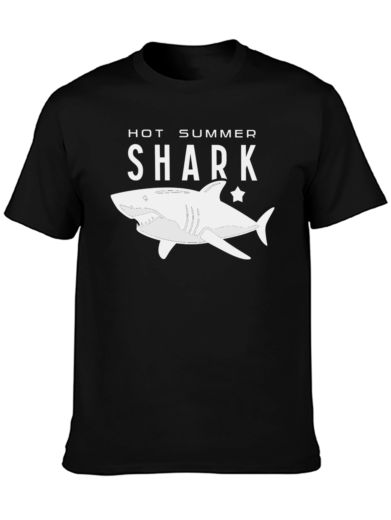 Black Hot Summer Shark Graphic Tee - Black view 3