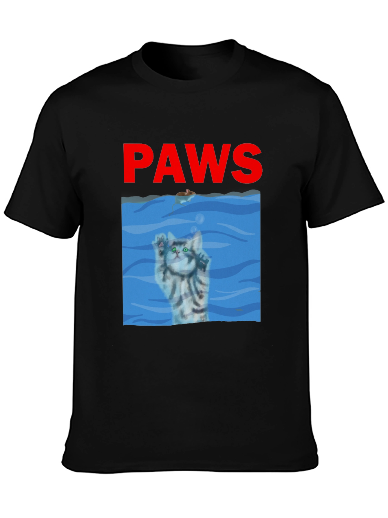 Black Paws Cat Parody T-Shirt  view 3