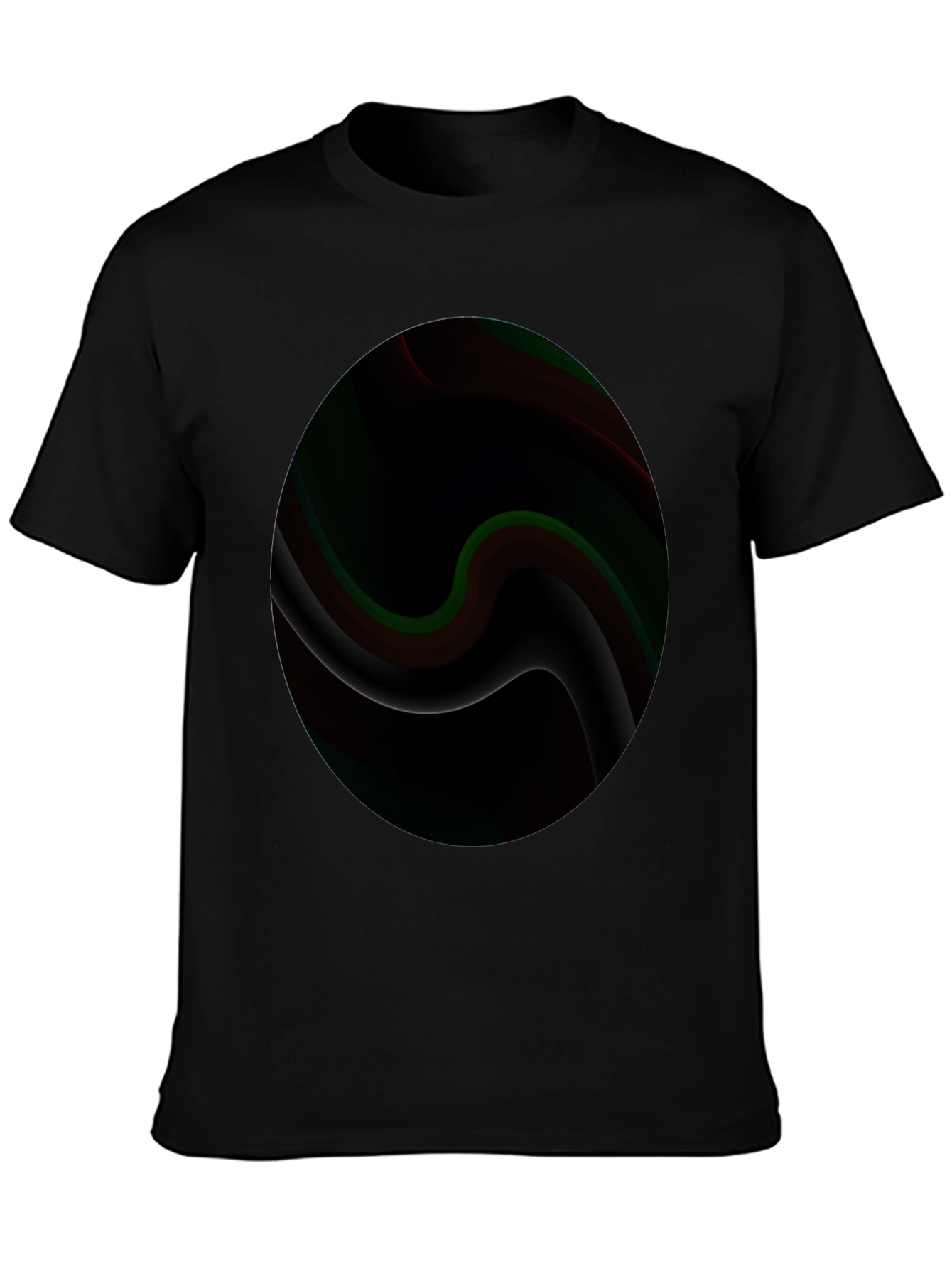 Black Abstract Swirl Graphic T-Shirt - Modern Art Tee view 3