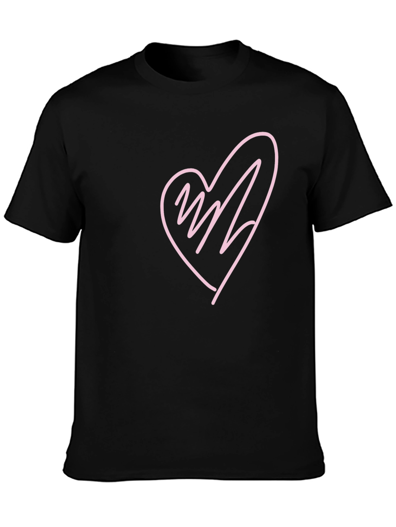 Black Heart Scribble Graphic T-Shirt - Black view 3