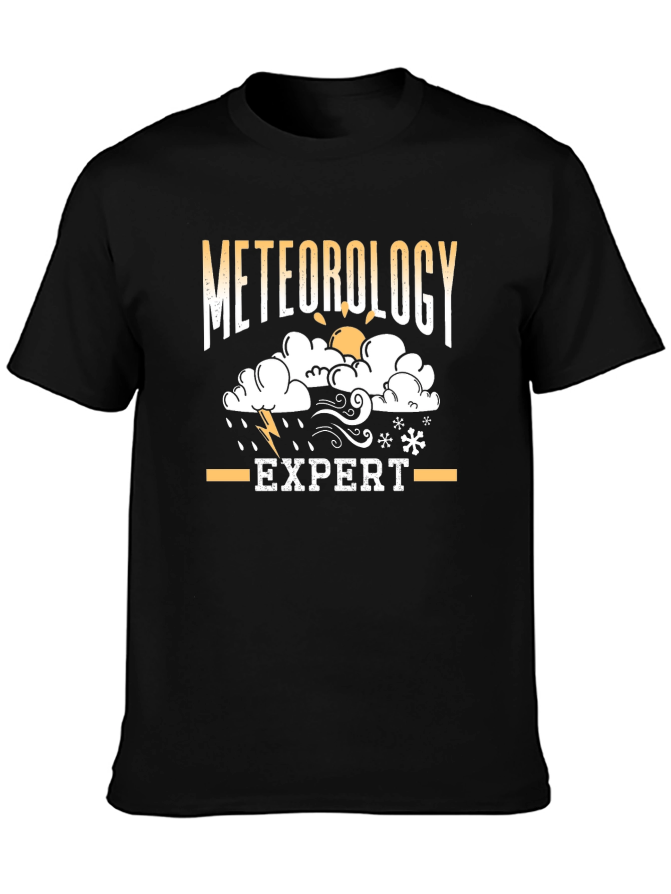 Black Meteorology Expert Black T-Shirt - Weather Geek Gift view 3