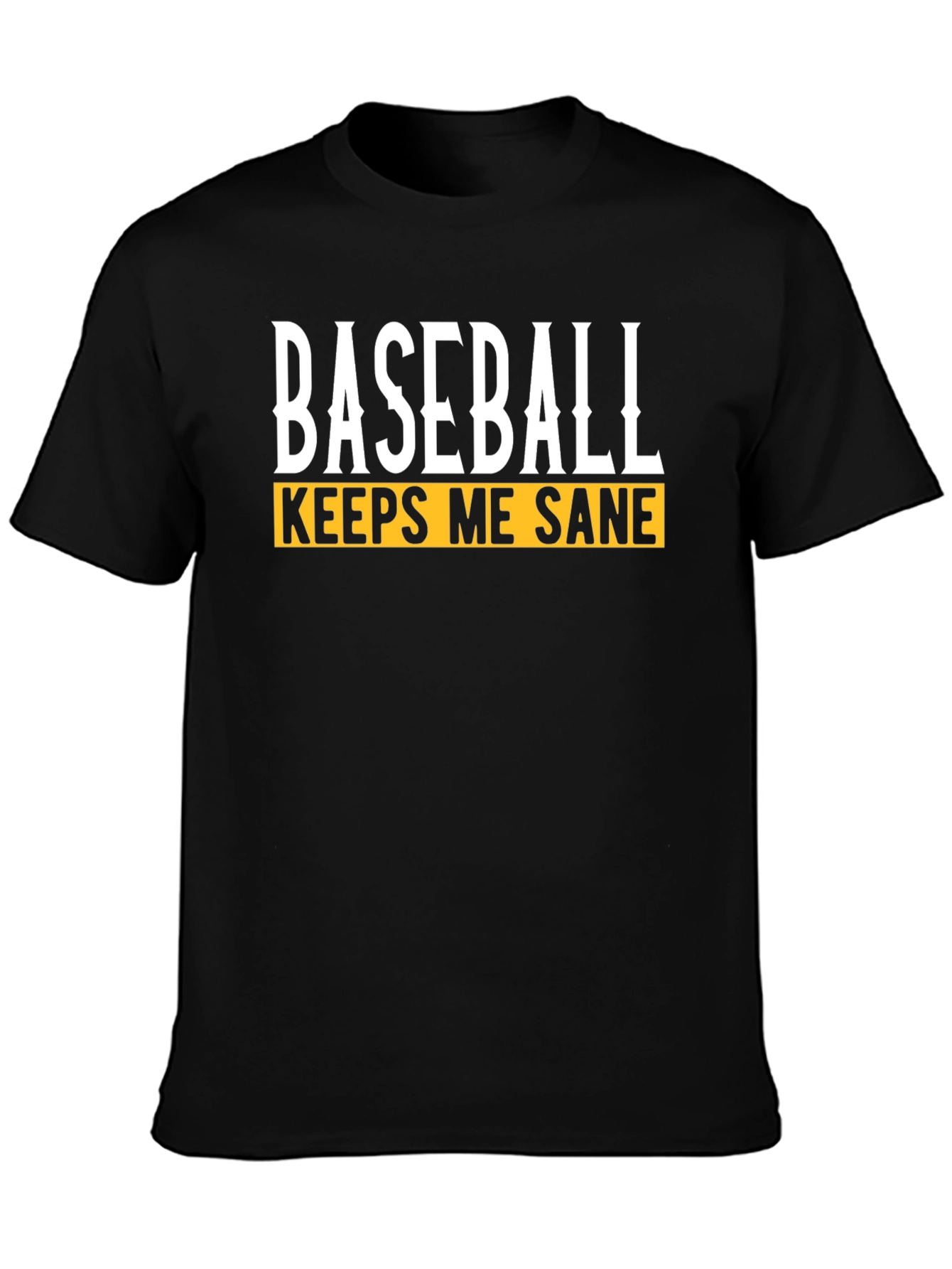 Black Baseball Keeps Me Sane Graphic T-Shirt view 3
