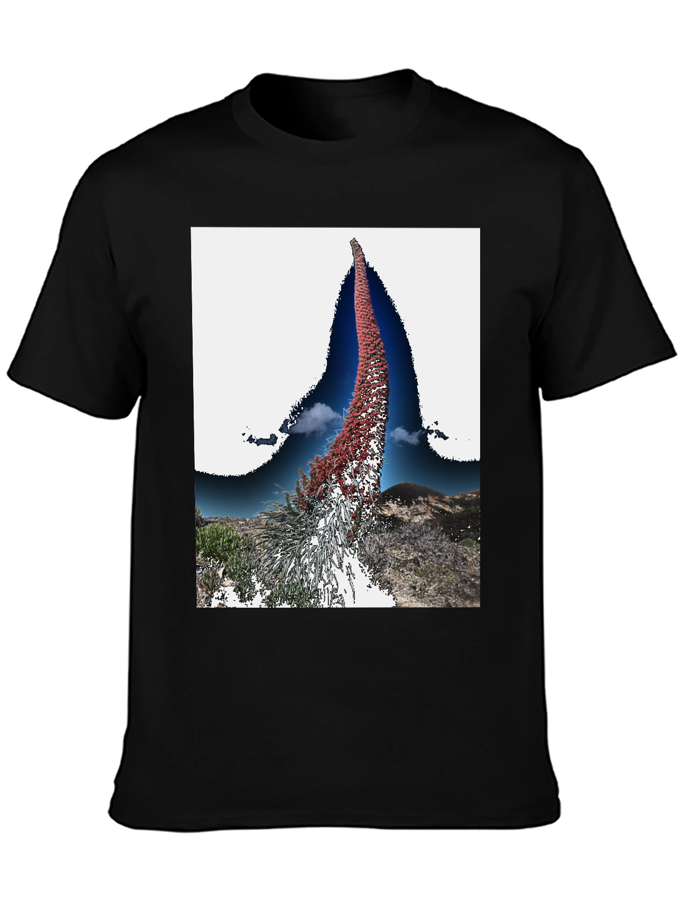 Black Unique Floral Graphic Tee view 3