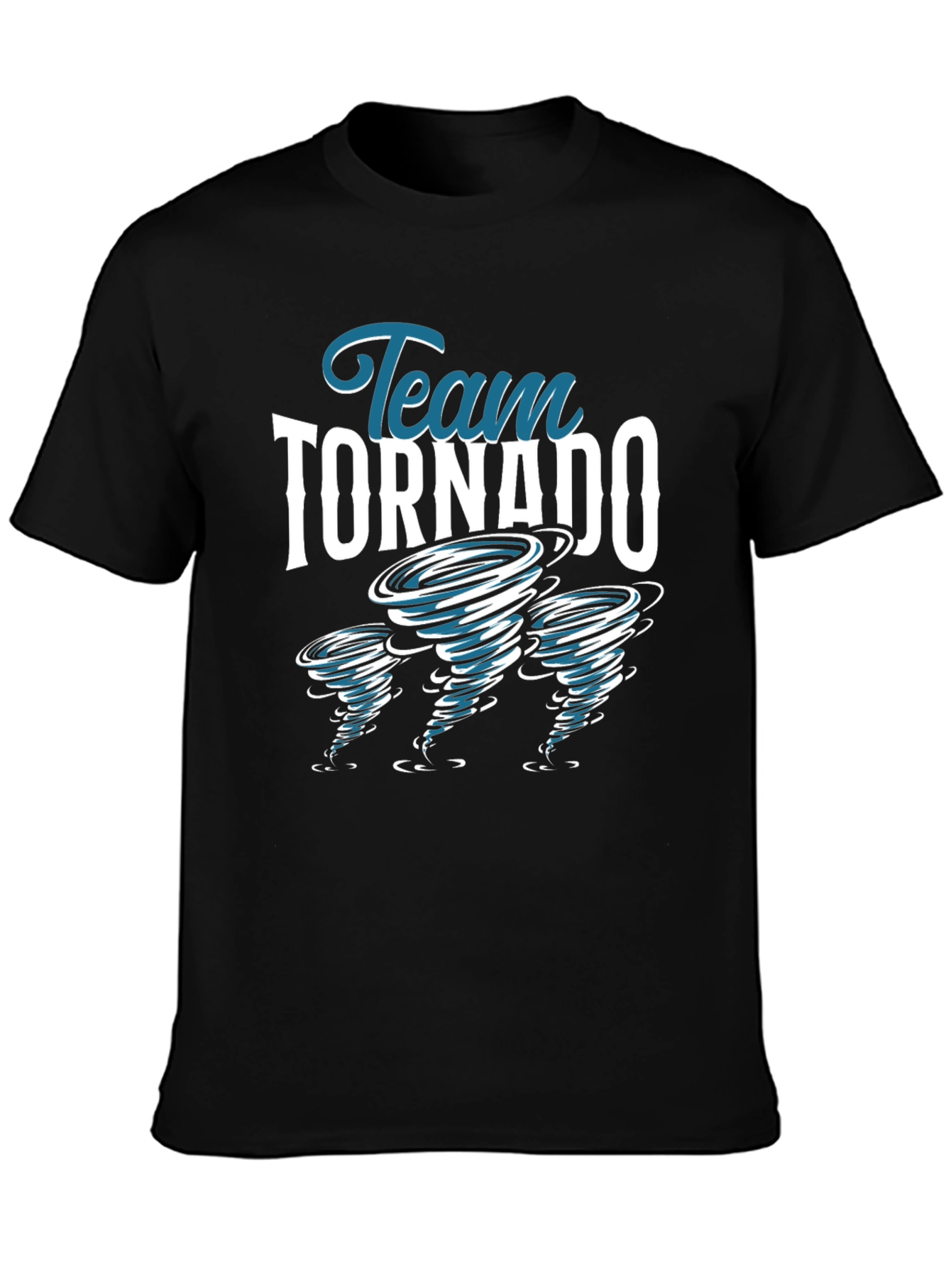 Black Team Tornado Graphic Tee - Stylish Cotton T-Shirt view 3