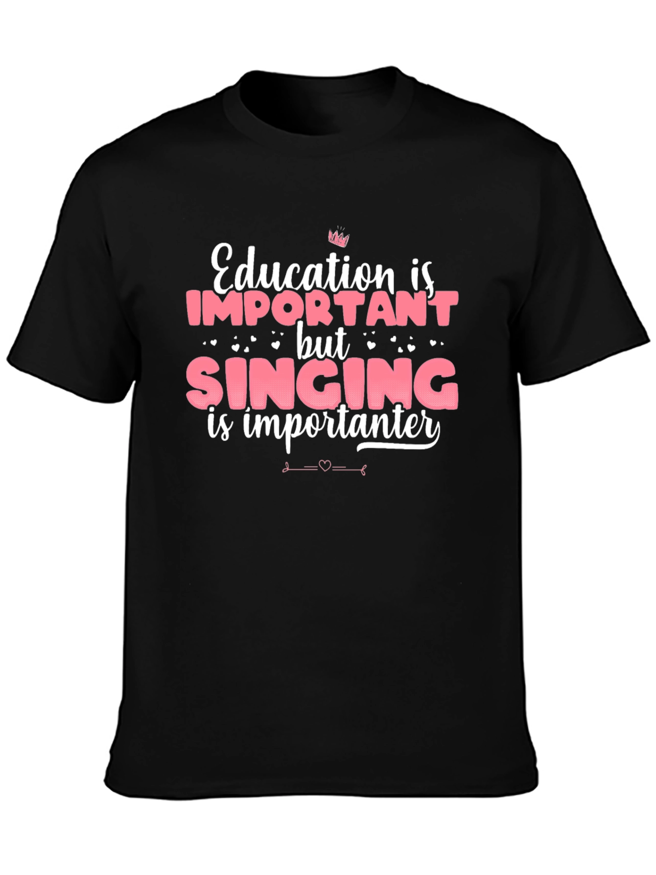 Black Funny Singing is Importanter T-Shirt view 3