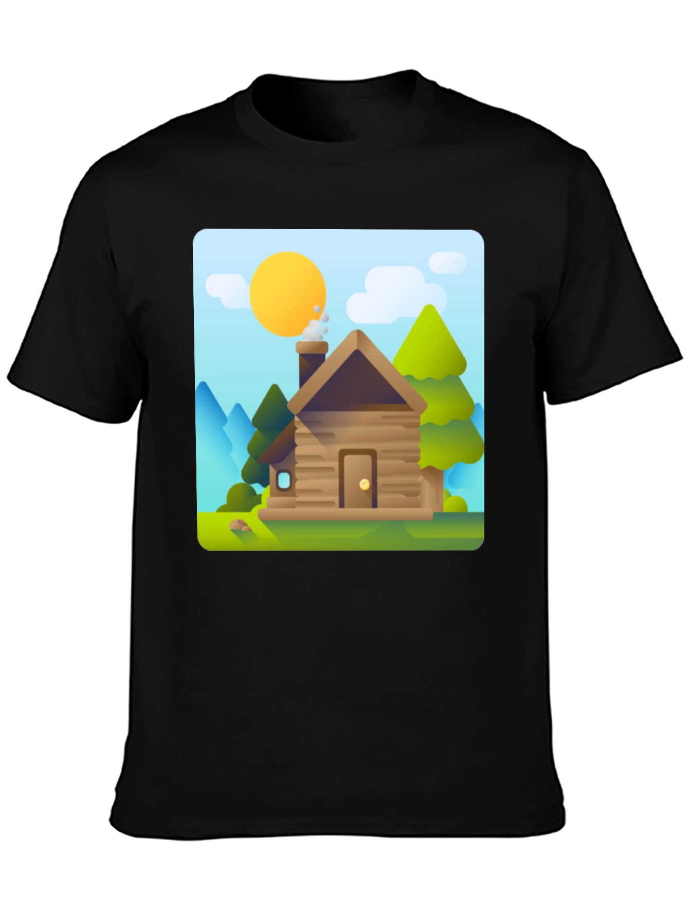 Black Cabin in the Woods Graphic Tee view 3