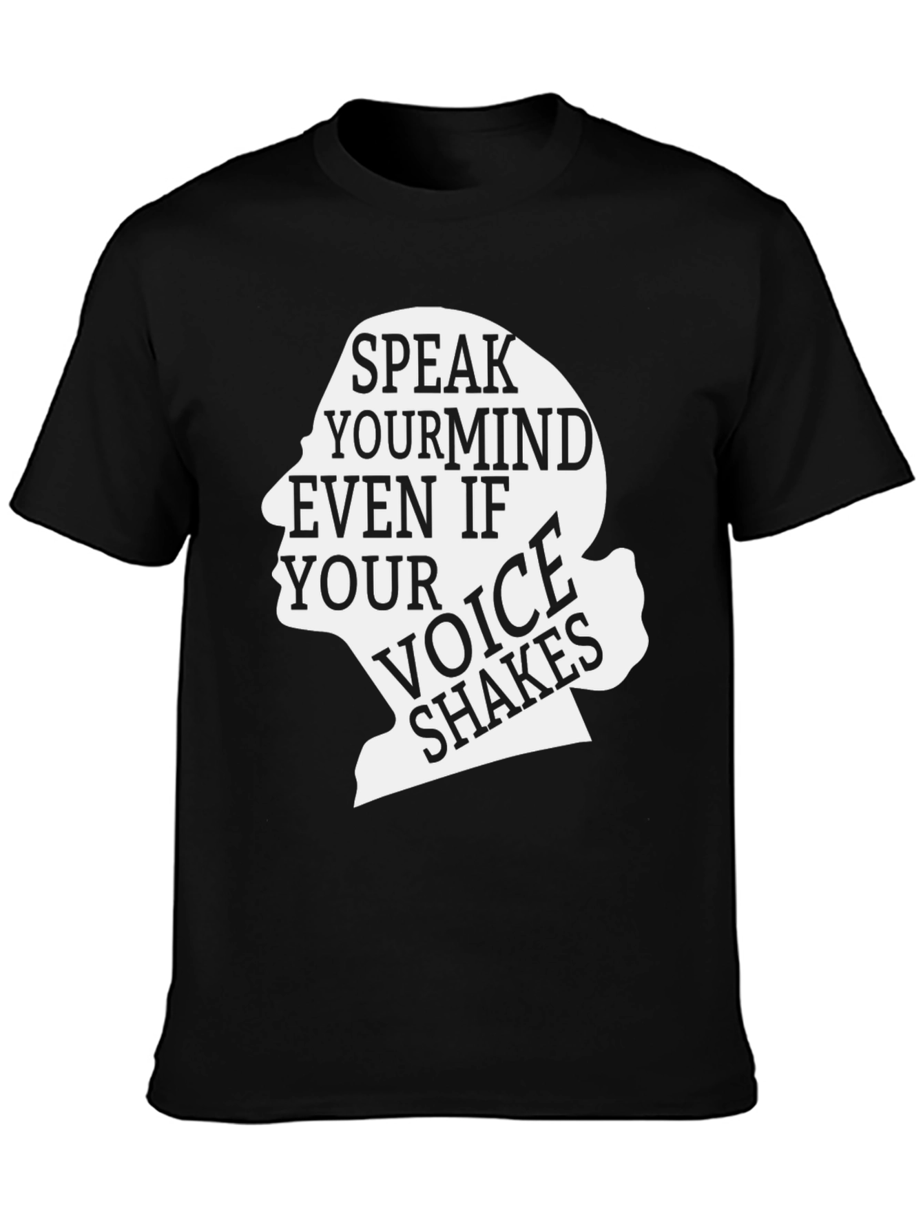 Black Speak Your Mind Black Graphic Tee - Inspirational T-Shirt view 3