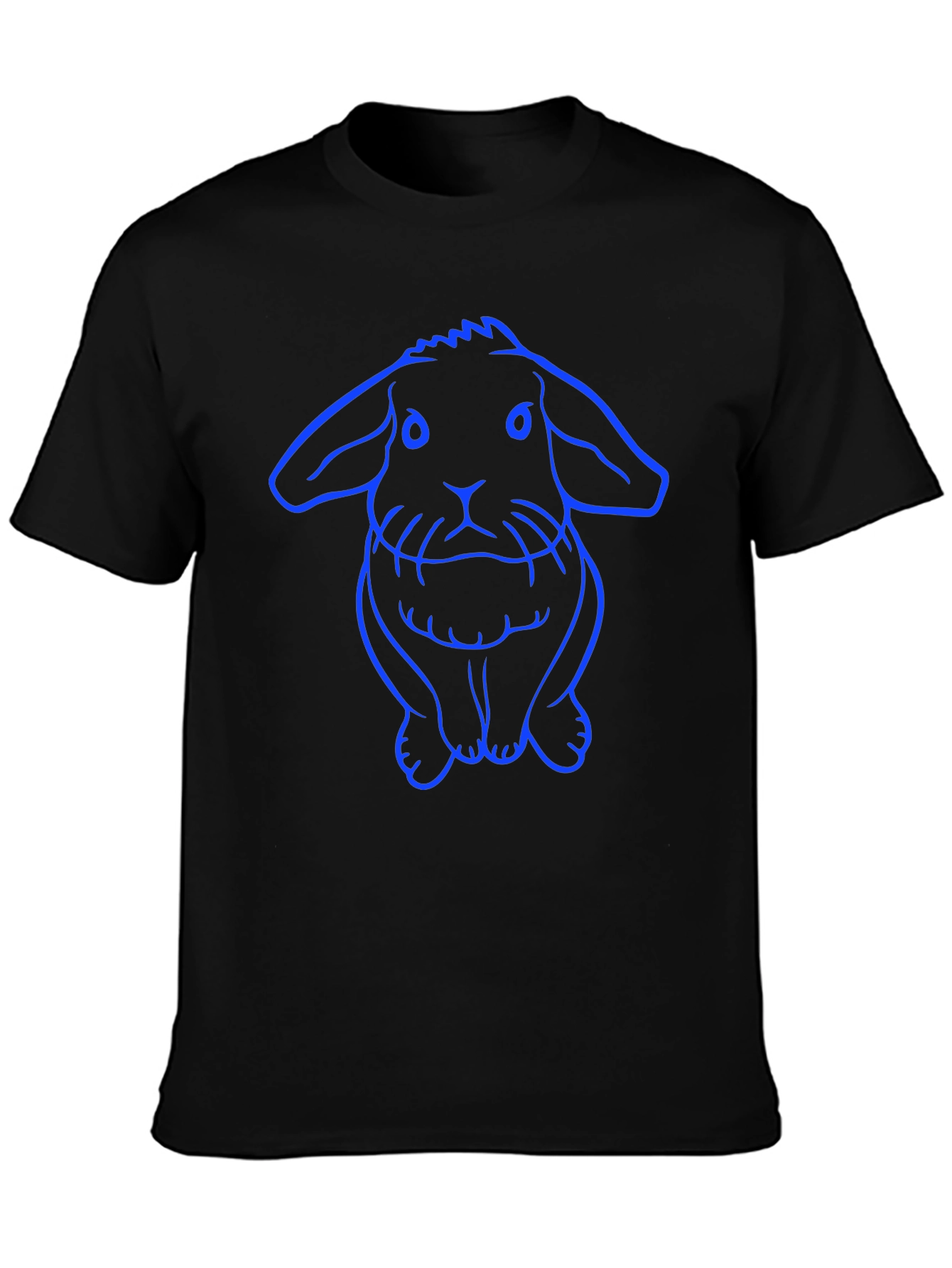 Black Rabbit Graphic Tee - Black Cotton Casual Wear view 3