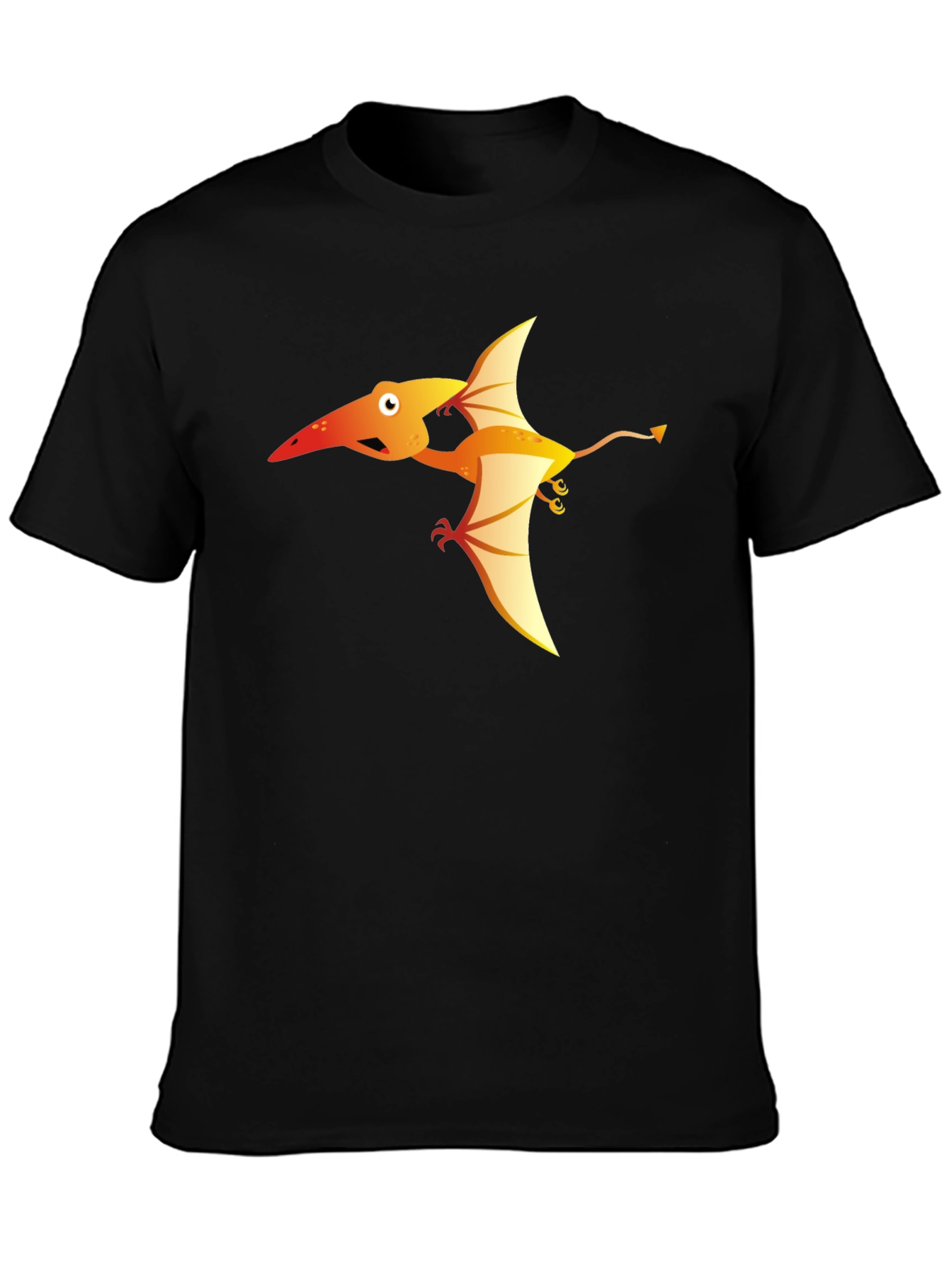 Black Cartoon Pterodactyl Graphic Tee view 3