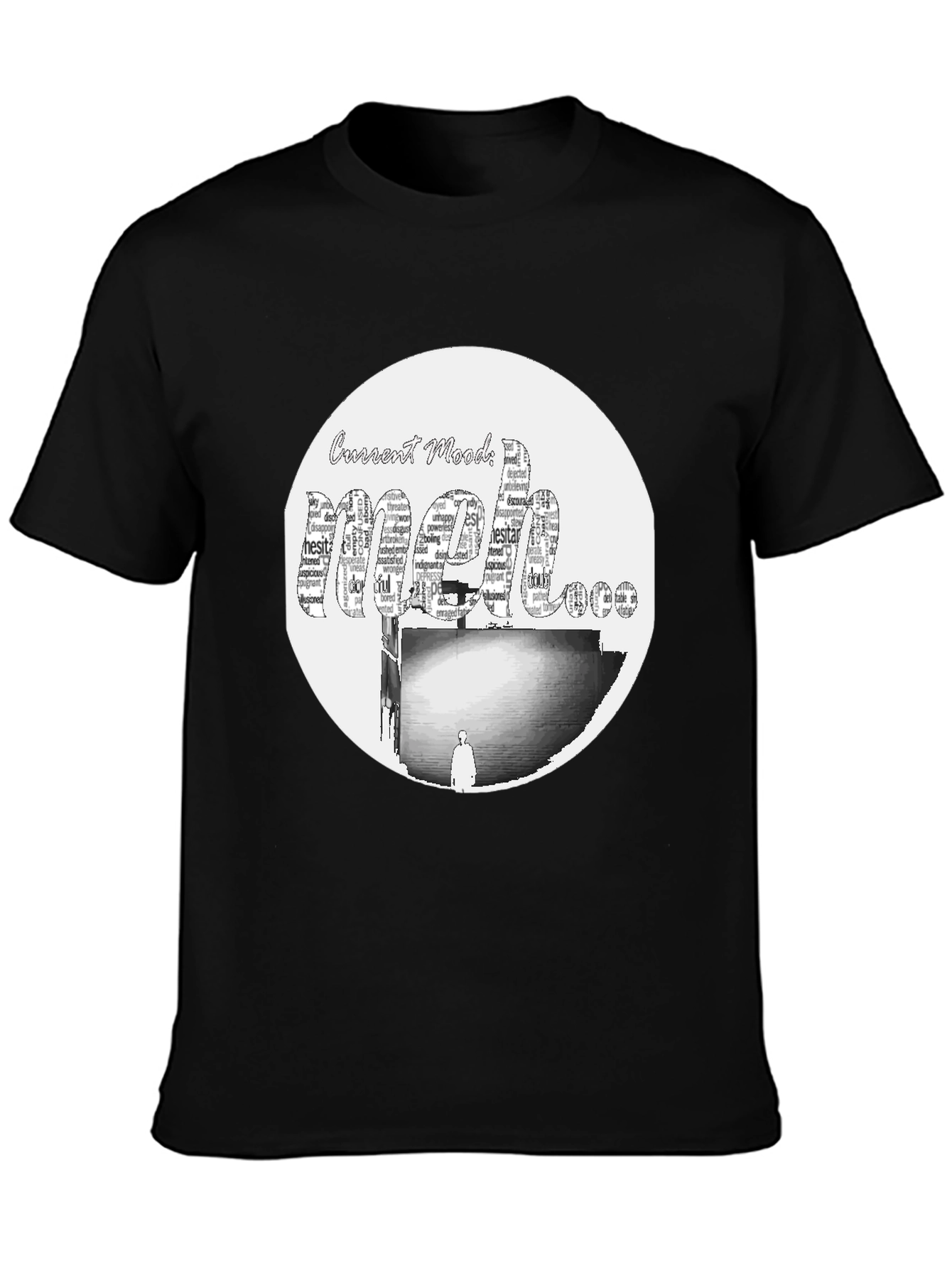 Black Meh Mood T-Shirt - Express Yourself! view 3
