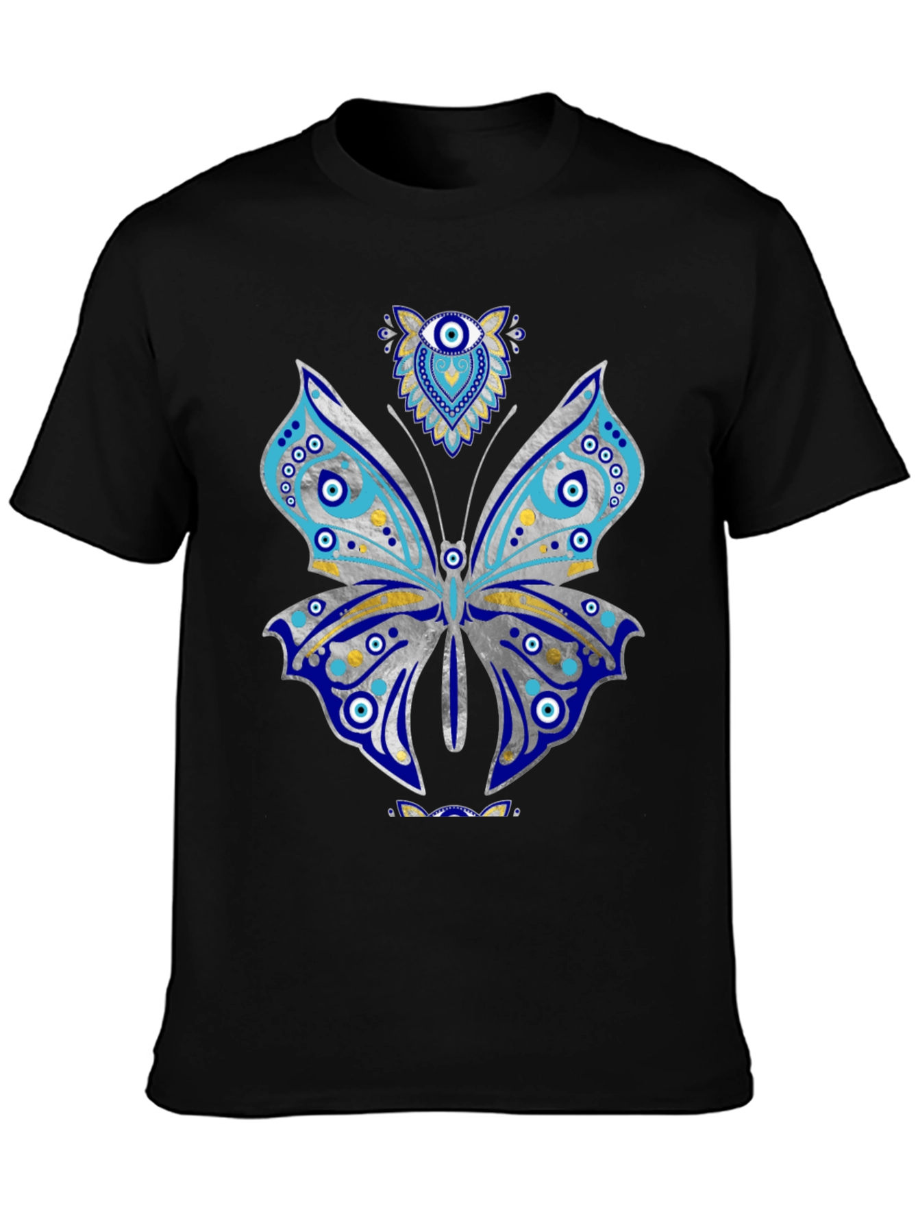 Black Butterfly Evil Eye Graphic Tee view 3