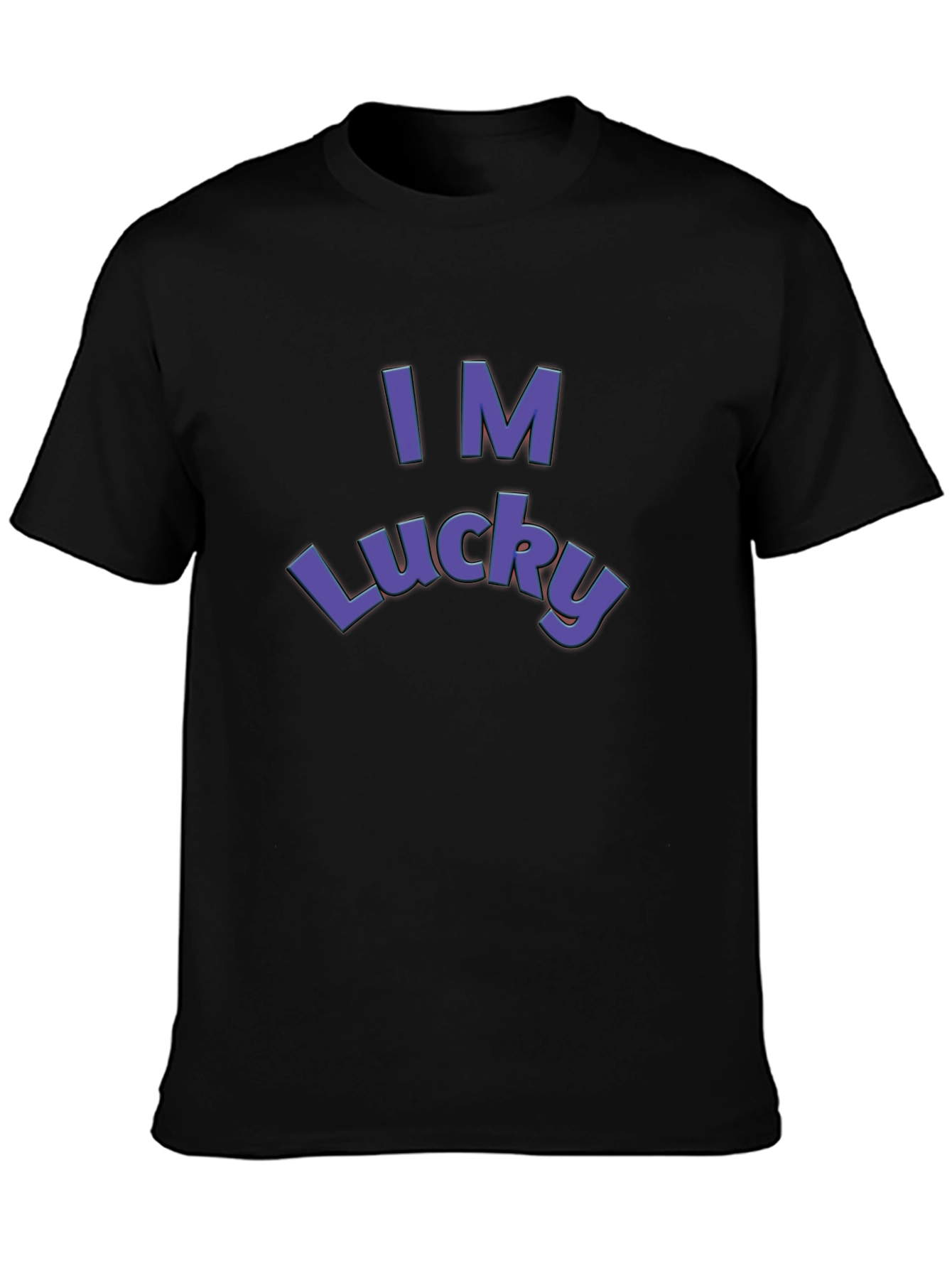 Black I'm Lucky T-Shirt - Stylish Graphic Tee view 3