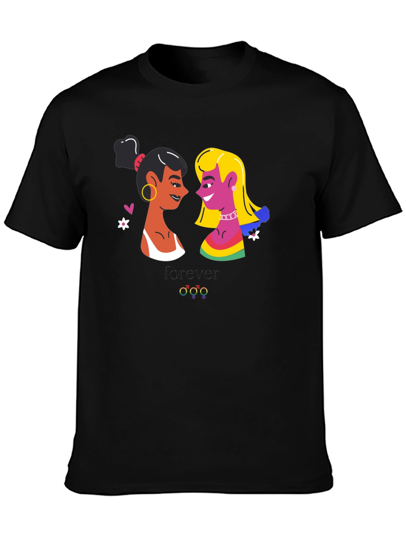 Black Lesbian Pride T-Shirt - Forever Design view 3