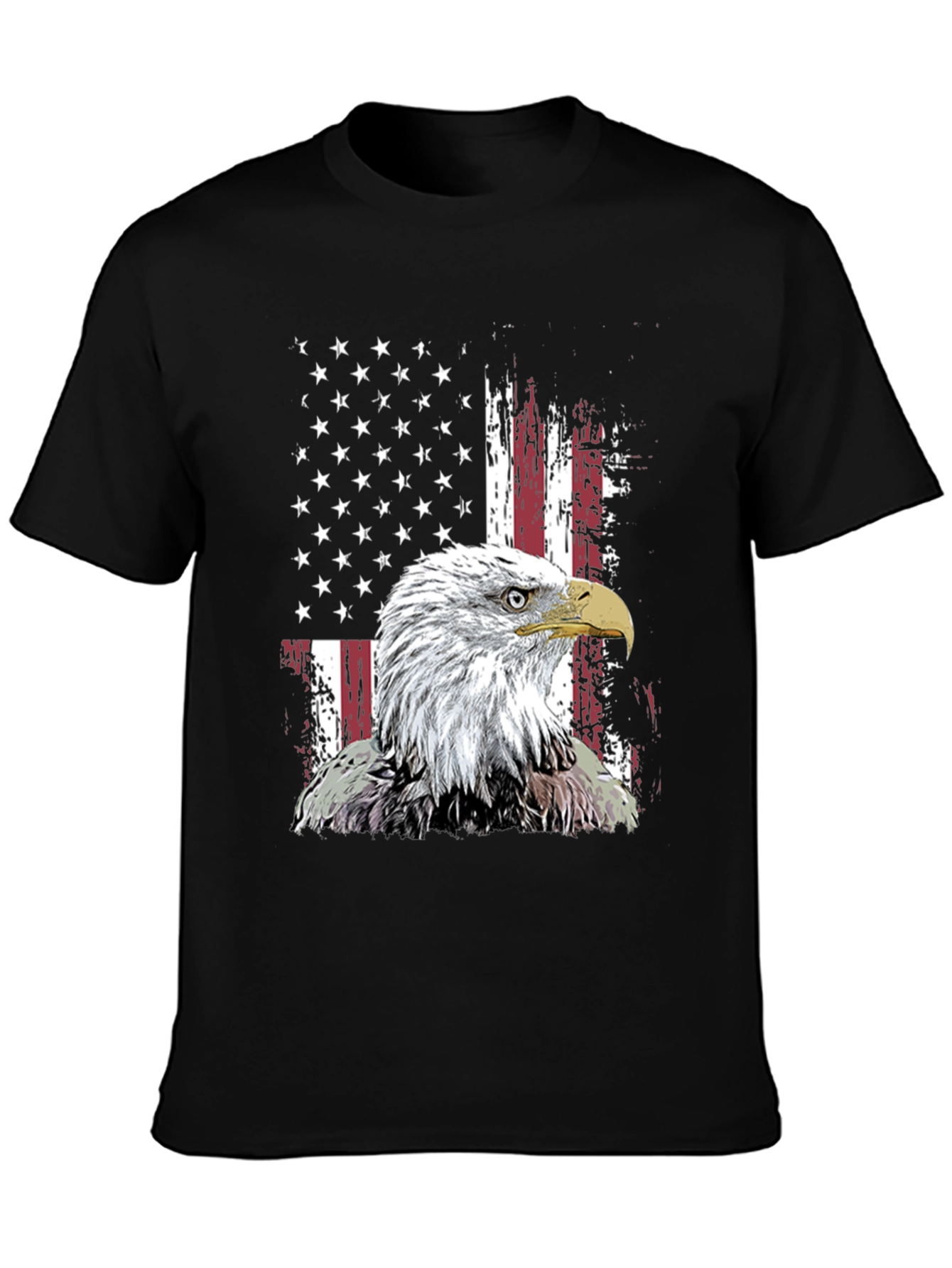 Black Patriotic Eagle USA Flag Graphic Tee view 3