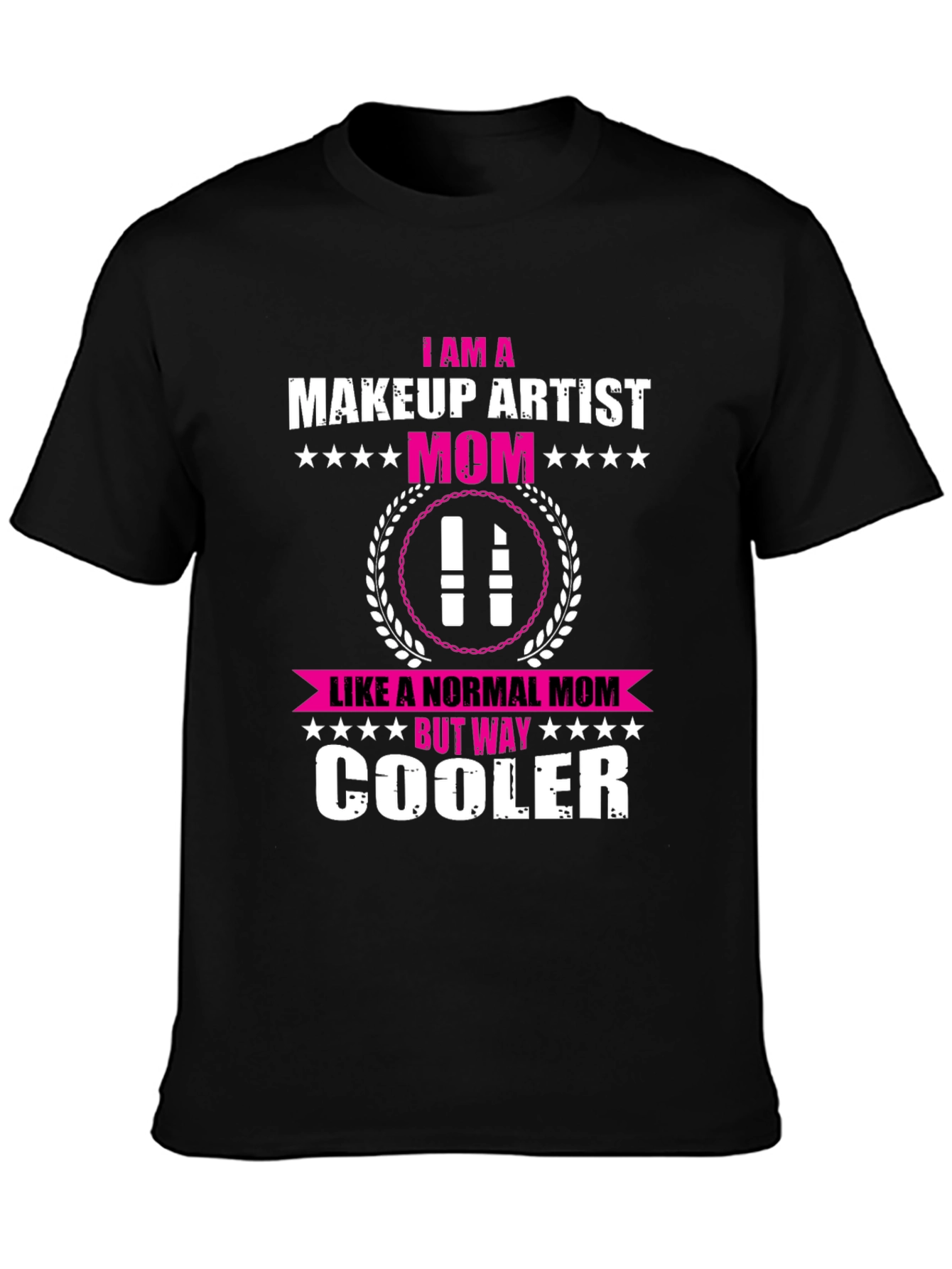 Black Makeup Artist Mom T-Shirt - Cool Mom Edition view 3